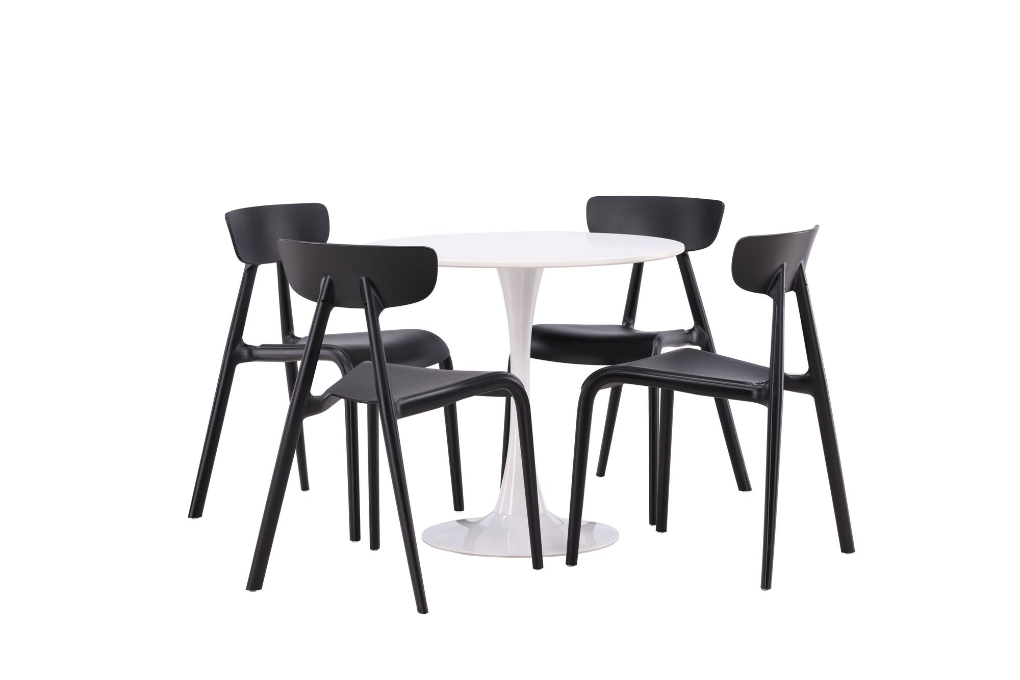 Venture Home Hamden spisebord - White MDF+Ursholmen Spisebordsstol - Black Polypropylene_4