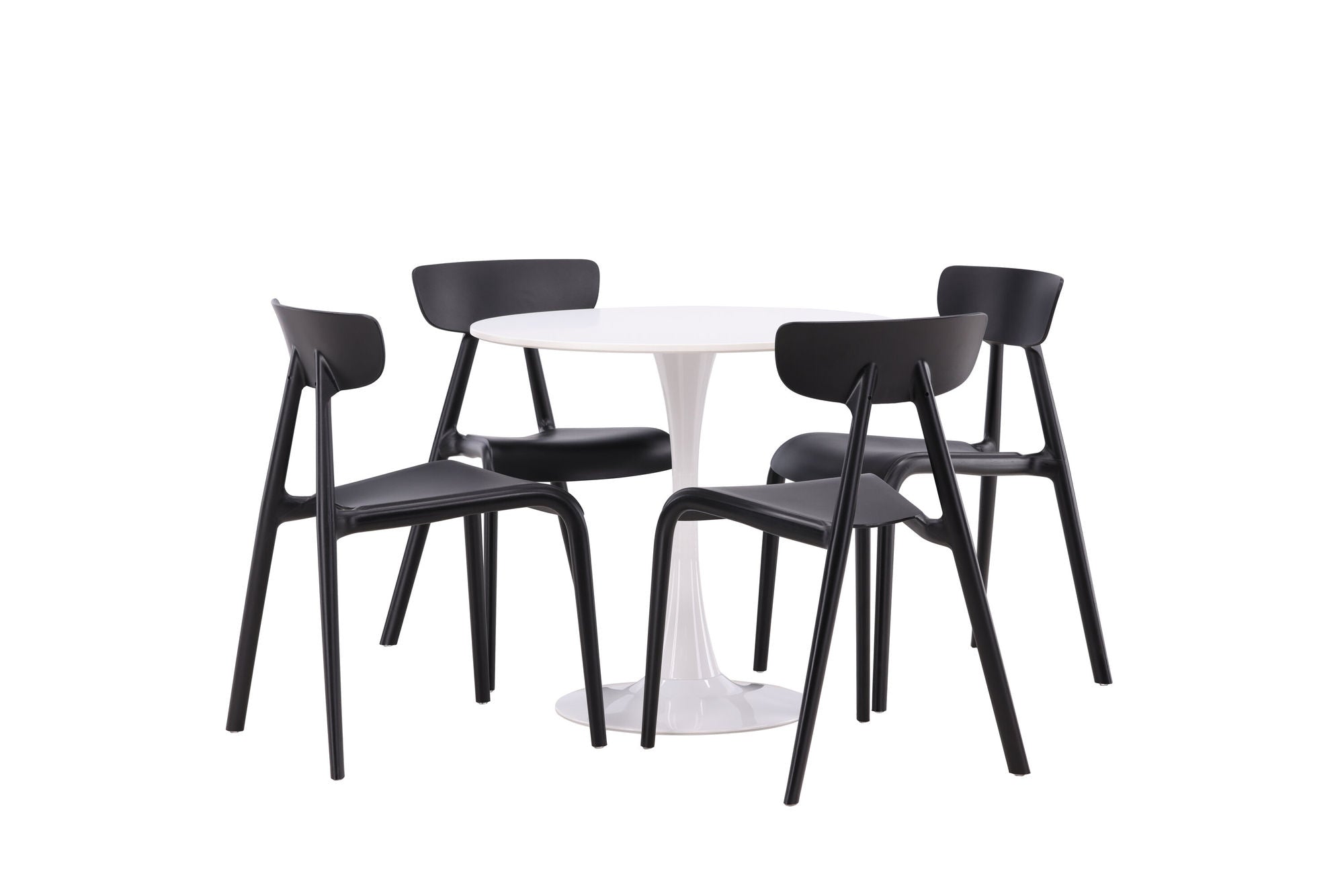 Venture Home Hamden spisebord - White MDF+Ursholmen Spisebordsstol - Black Polypropylene_4