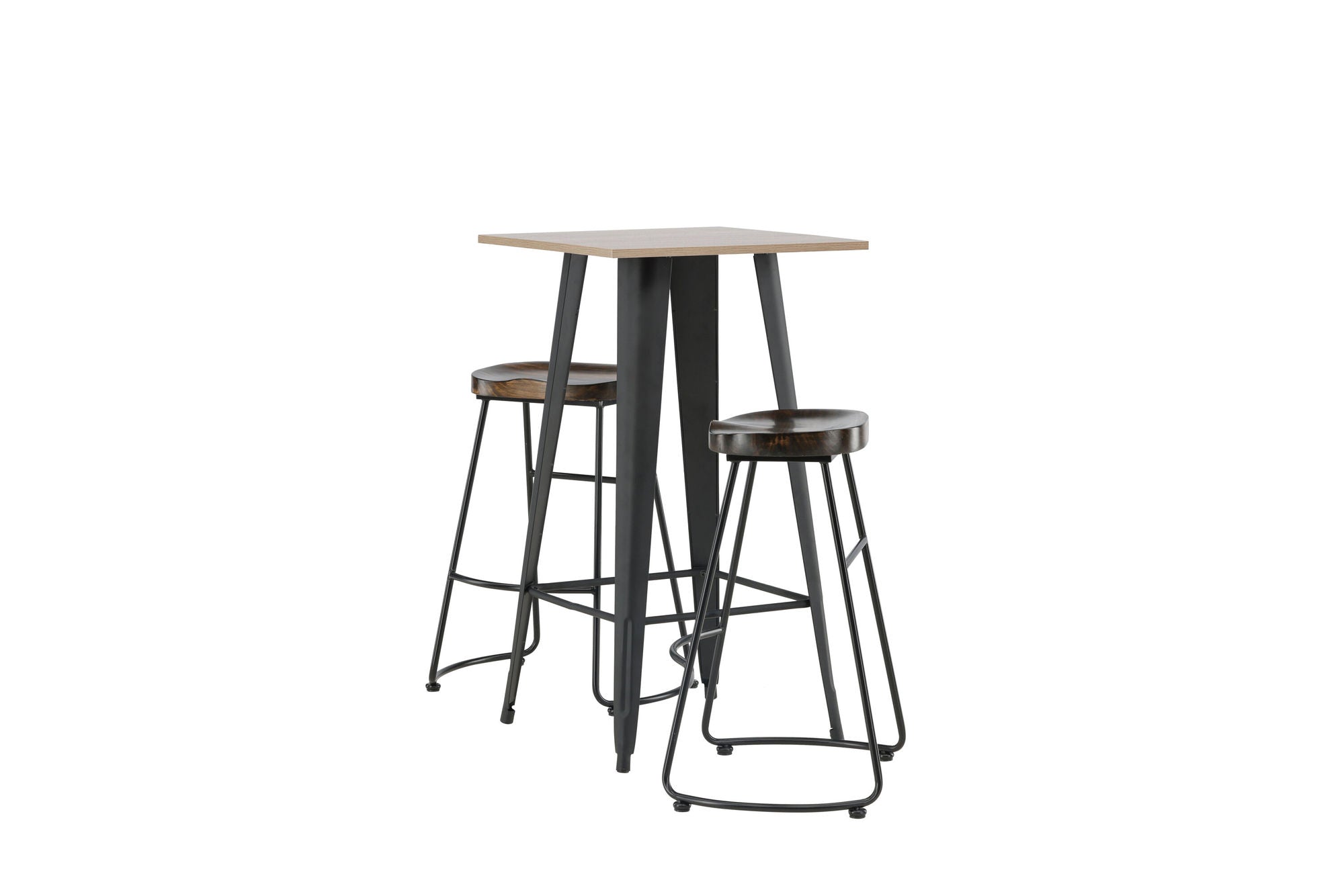 Venture Home Tempe Bar bord - Black / Nature MDF +Ozark Bar stol - Zinklook / Dark Walnut Wood _2