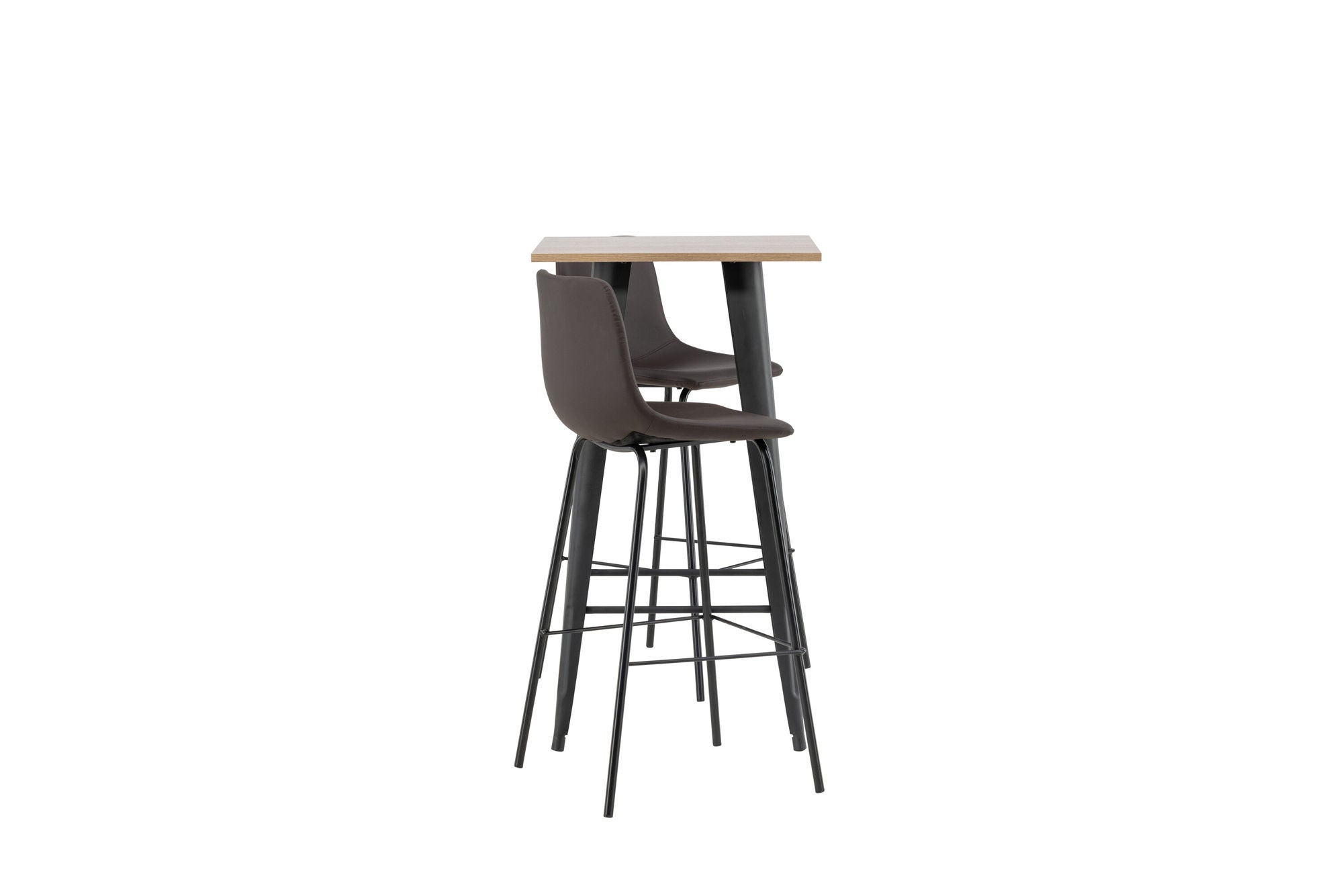 Venture Home Tempe Bar bord - Black / Nature MDF +Alexi Bar stol - Matte black / Dark brown PU _2