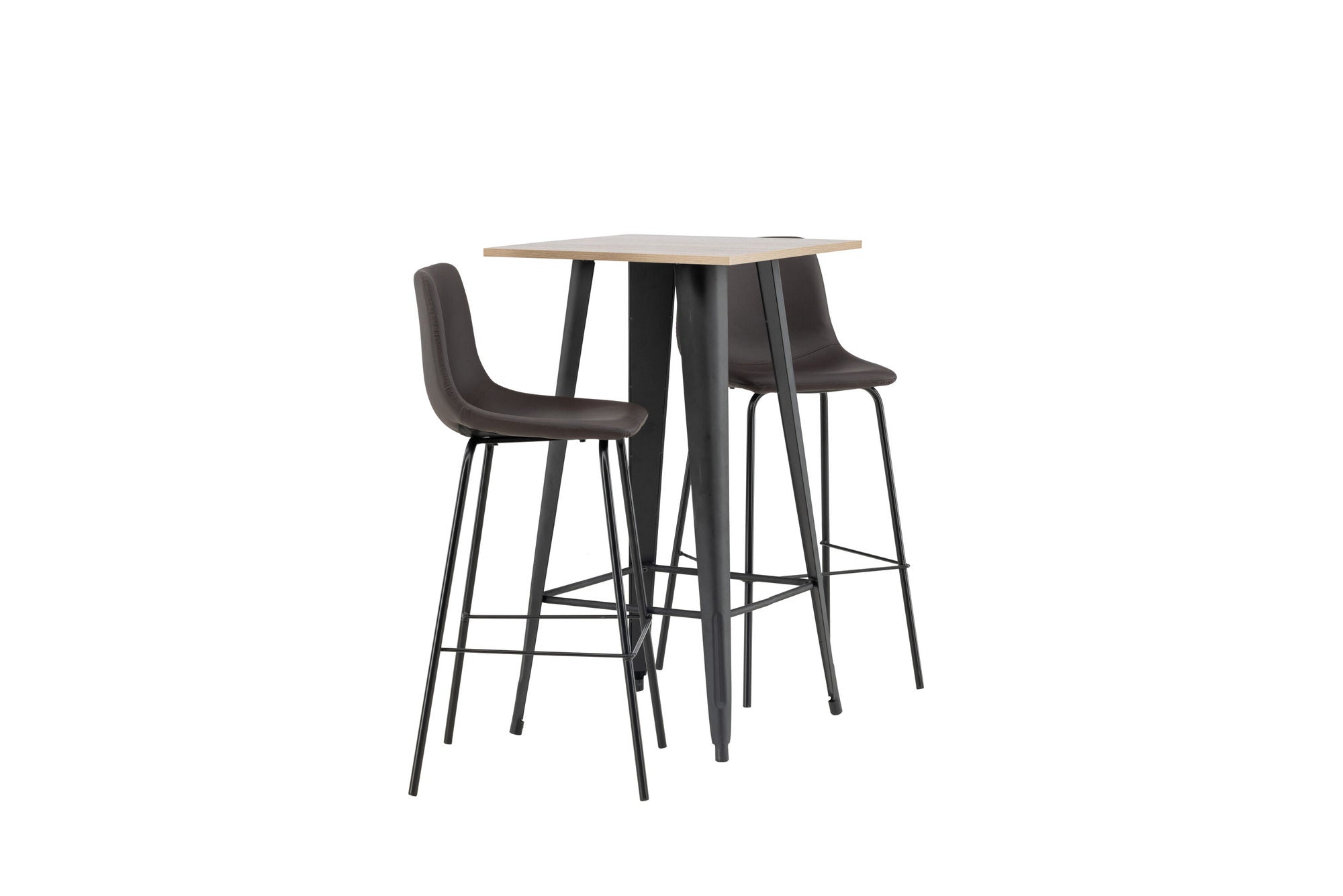 Venture Home Tempe Bar bord - Black / Nature MDF +Alexi Bar stol - Matte black / Dark brown PU _2