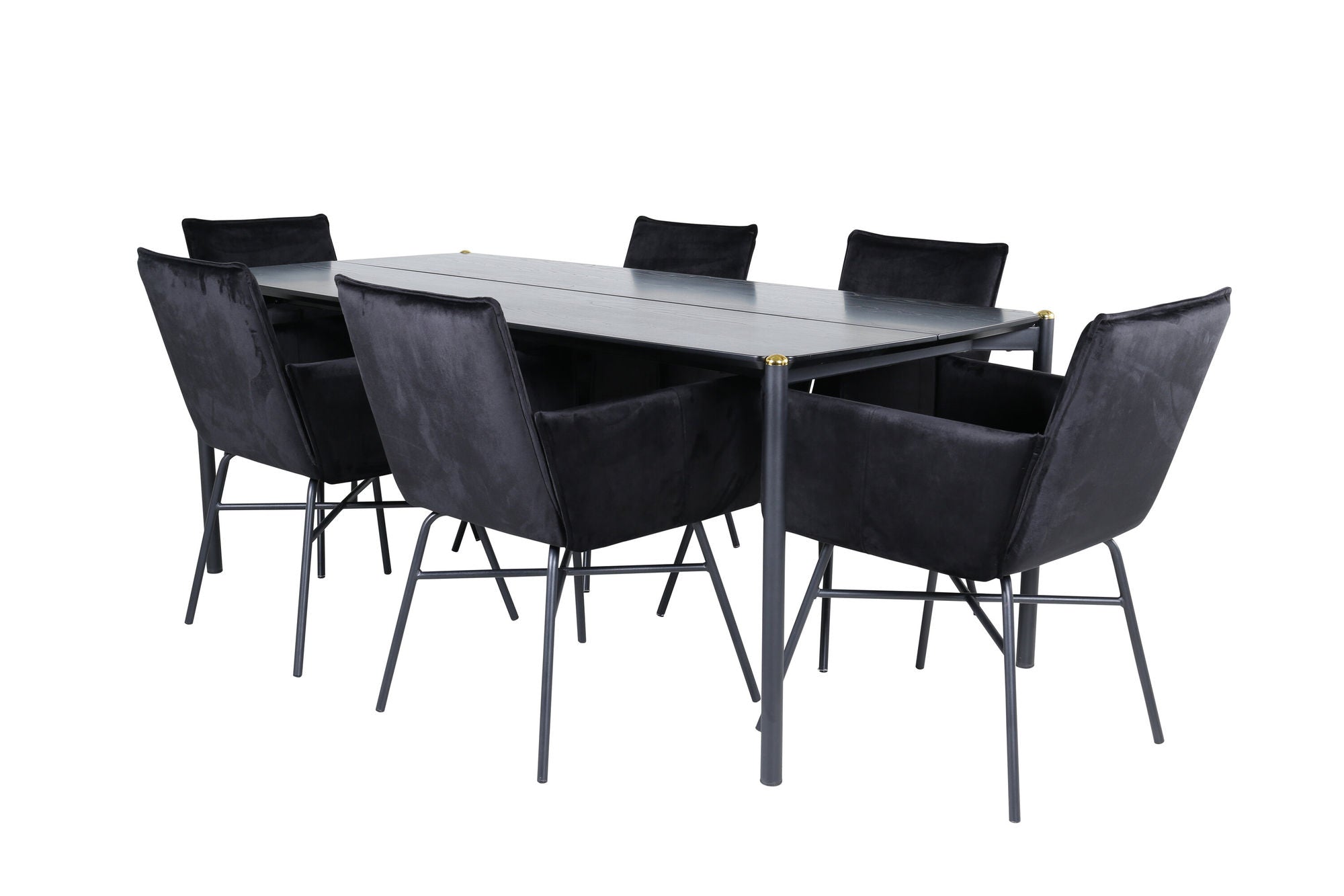 Venture Home Pelle spisebord - Black / black Black+Petra stol - Black / Black Velvet_6