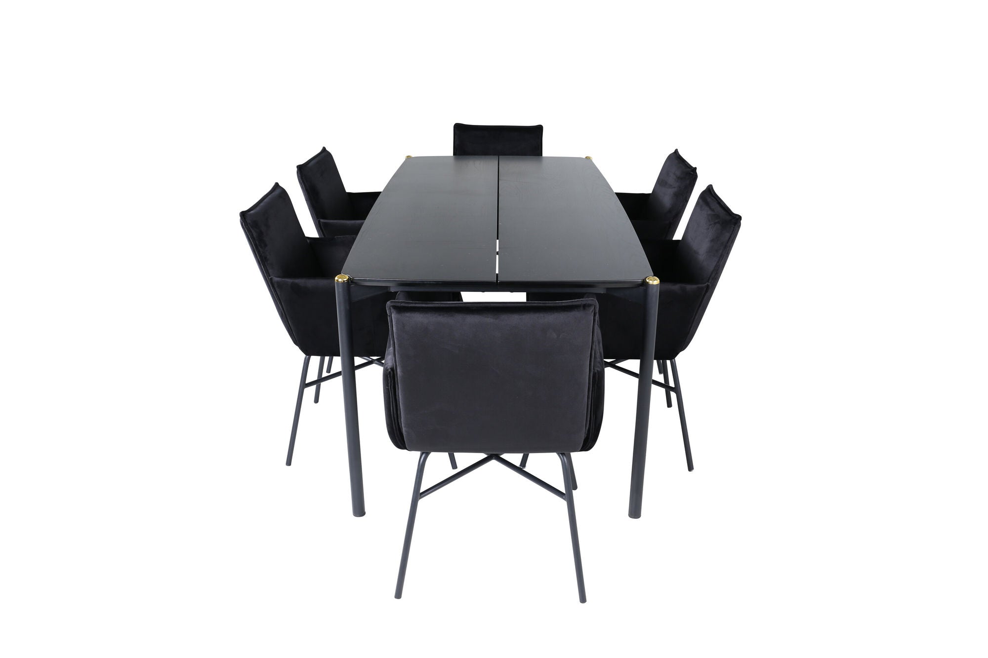 Venture Home Pelle spisebord - Black / black Black+Petra stol - Black / Black Velvet_6