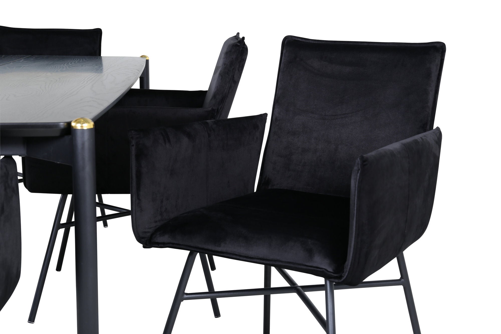 Venture Home Pelle spisebord - Black / black Black+Petra stol - Black / Black Velvet_6