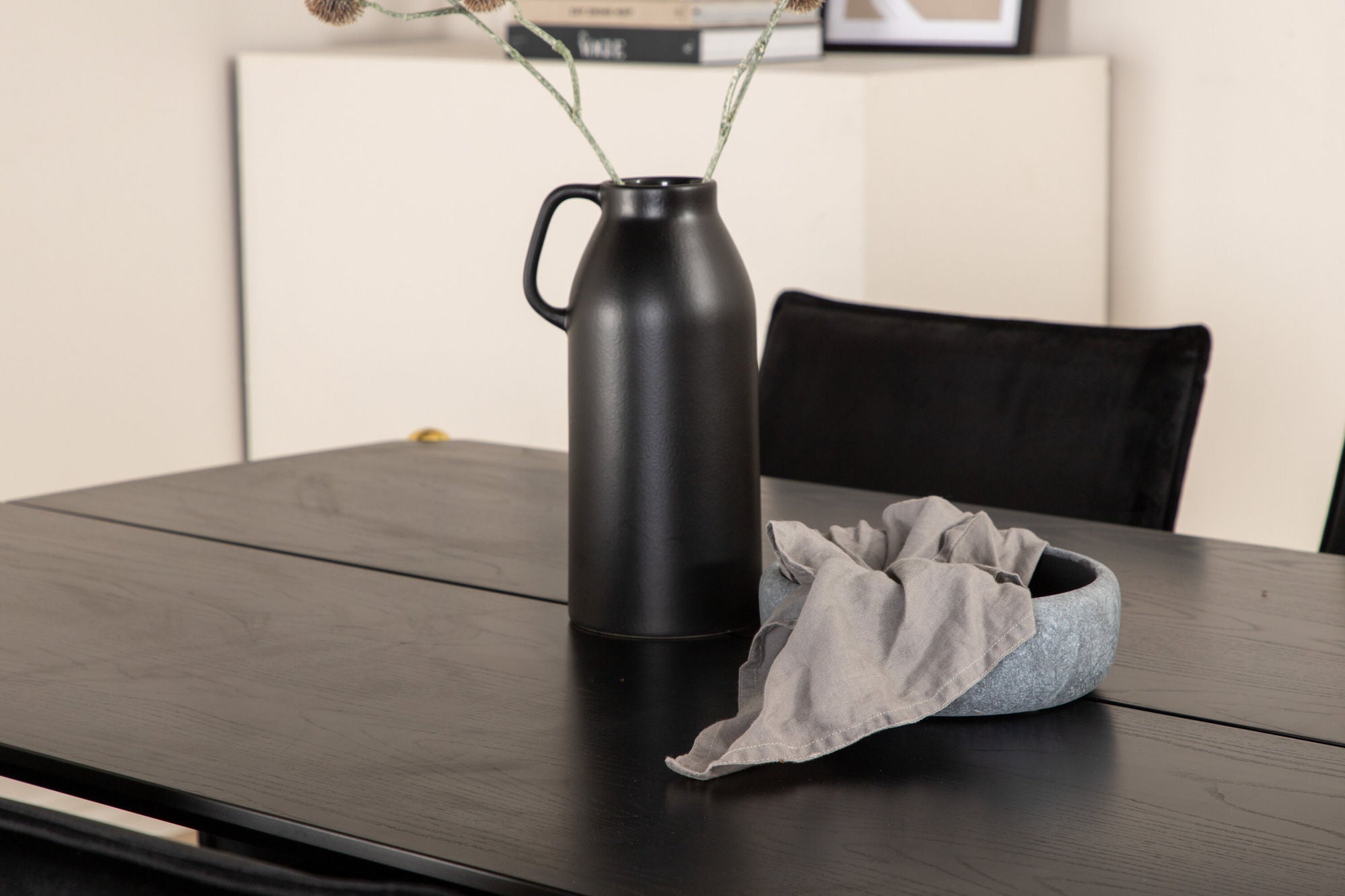 Venture Home Pelle spisebord - Black / black Black+Petra stol - Black / Black Velvet_6