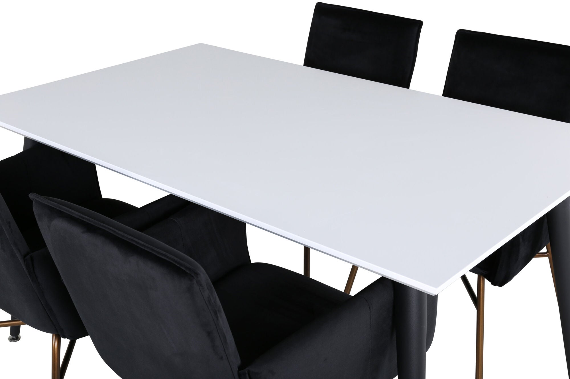 Venture Home Jimmy spisebord - Black / White HPL+Petra stol - Distressed Copper / Black Velvet_4
