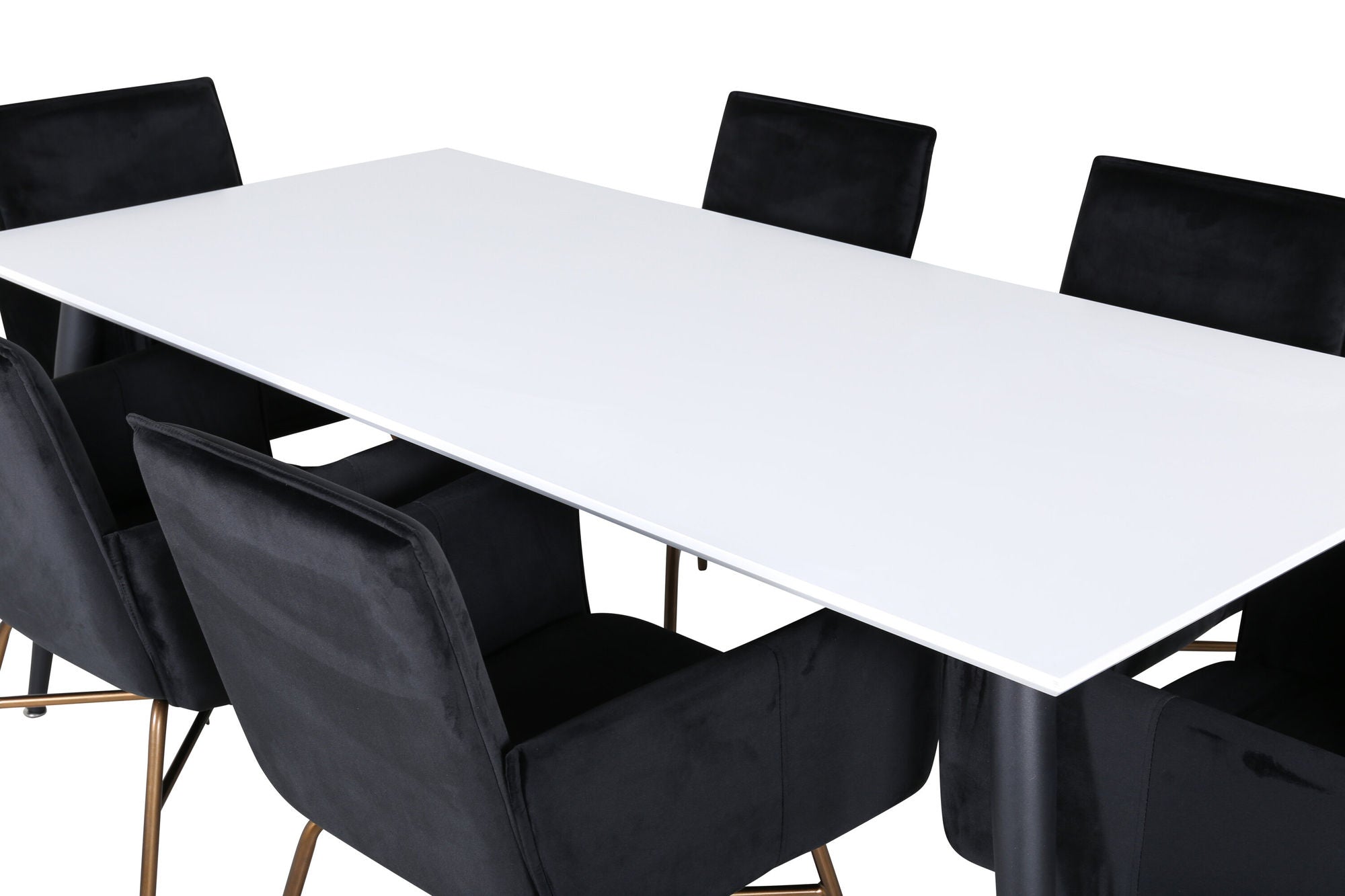 Venture Home Jimmy spisebord - Black / White HPL+Petra stol - Distressed Copper / Black Velvet_6