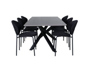 Venture Home Piazza spisebord , Black Grey Veneer+Vault Spisebordsstol , Black Legs , Black Fabric_6