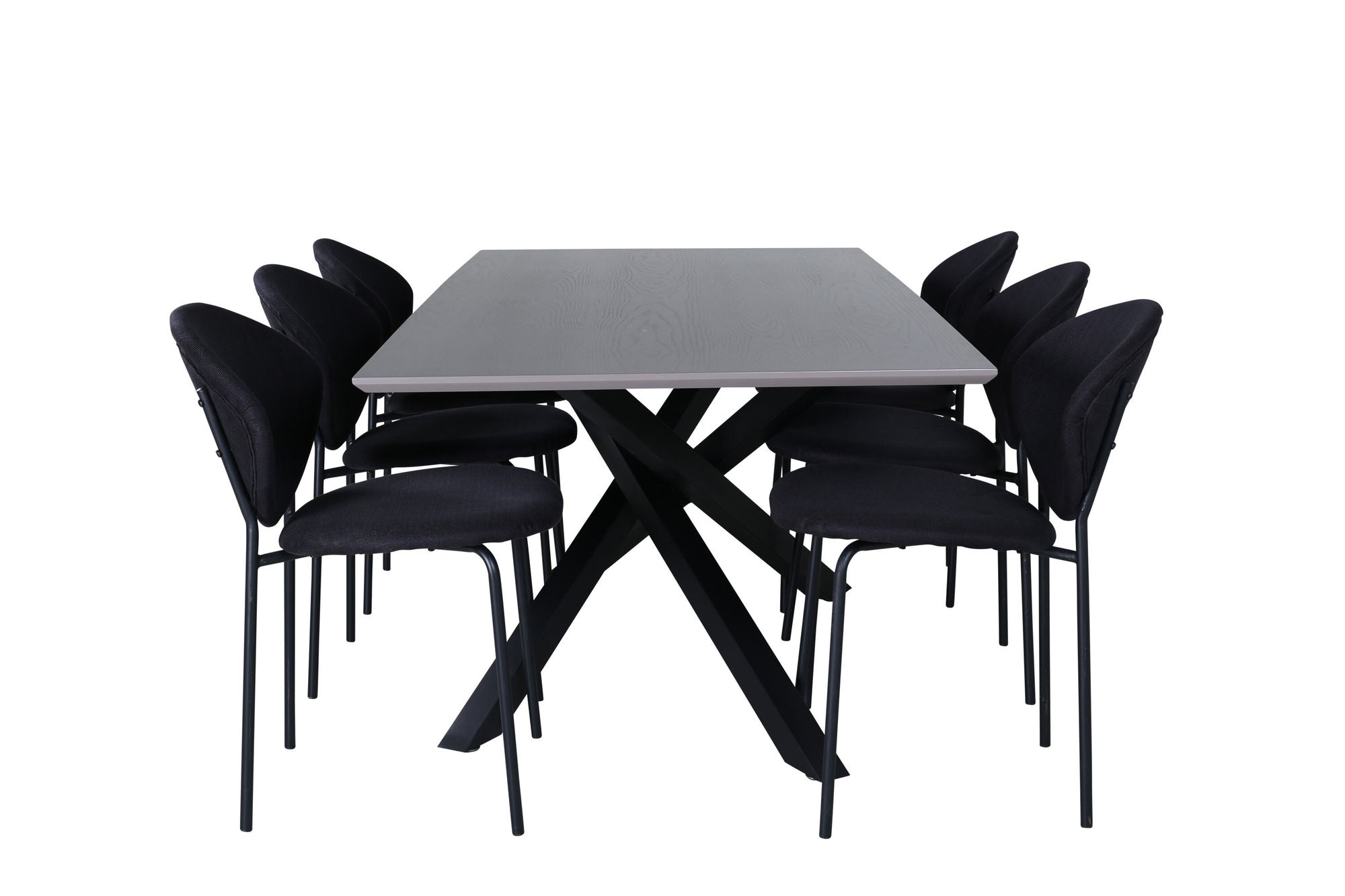 Venture Home Piazza spisebord , Black Grey Veneer+Vault Spisebordsstol , Black Legs , Black Fabric_6
