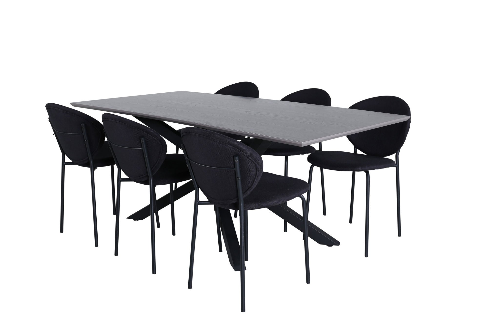 Venture Home Piazza spisebord , Black Grey Veneer+Vault Spisebordsstol , Black Legs , Black Fabric_6