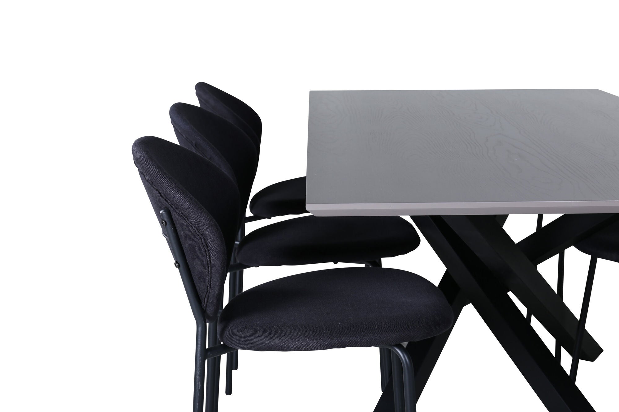 Venture Home Piazza spisebord , Black Grey Veneer+Vault Spisebordsstol , Black Legs , Black Fabric_6