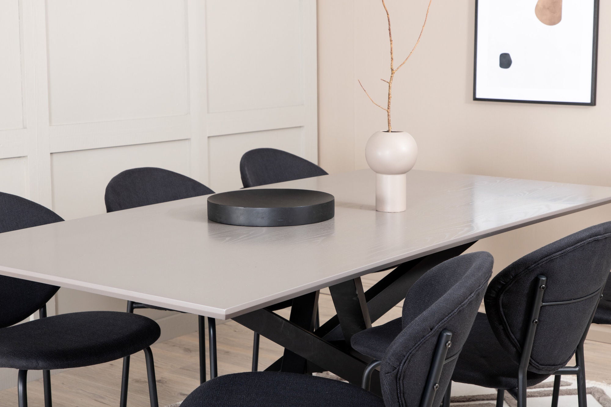 Venture Home Piazza spisebord , Black Grey Veneer+Vault Spisebordsstol , Black Legs , Black Fabric_6