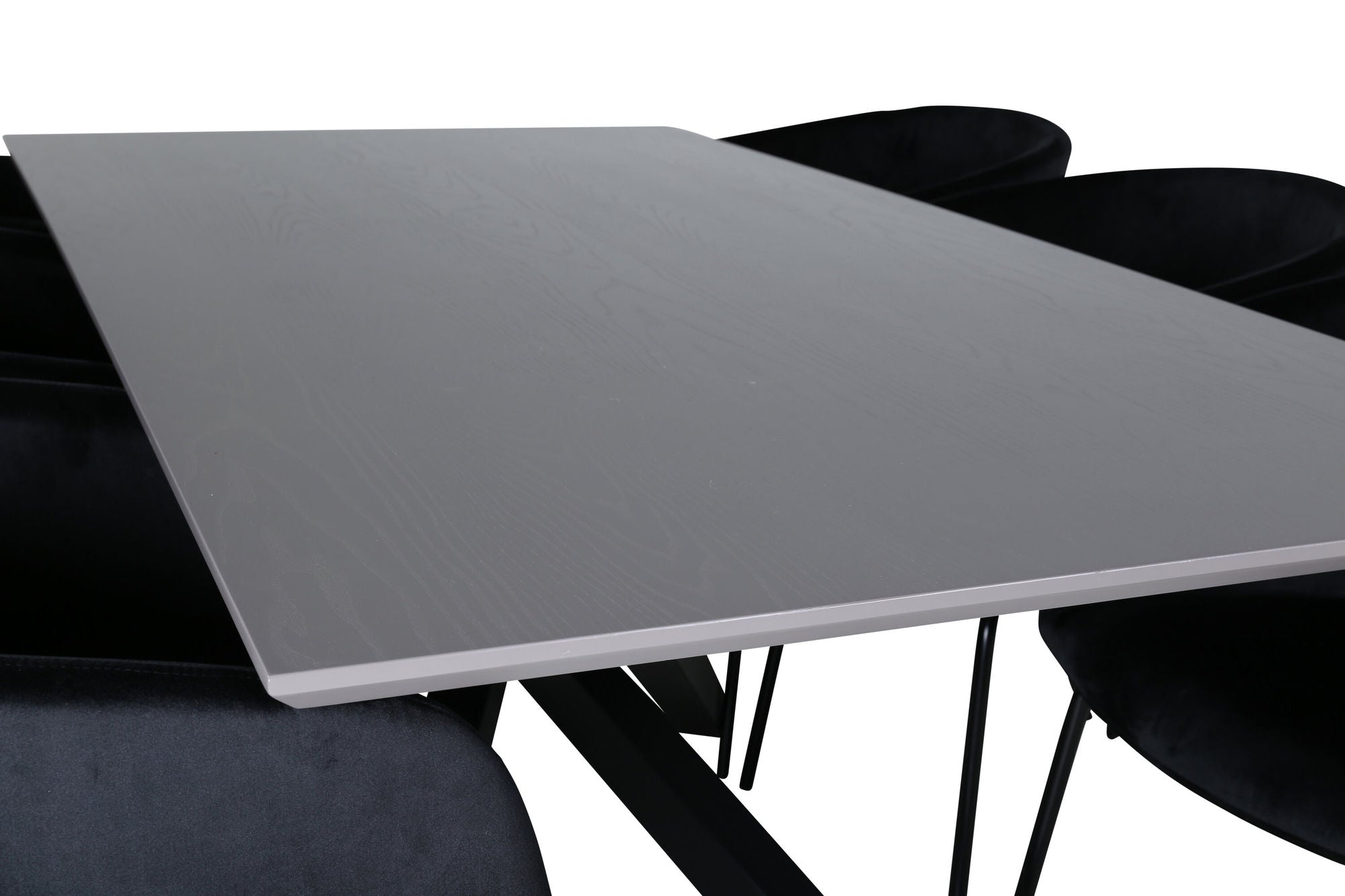 Venture Home Piazza spisebord , Black Grey Veneer+Berit stol , Black Black Velvet_6