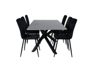 Venture Home Piazza spisebord , Black Grey Veneer+Windu Lyx stol , Black Black Velvet_6