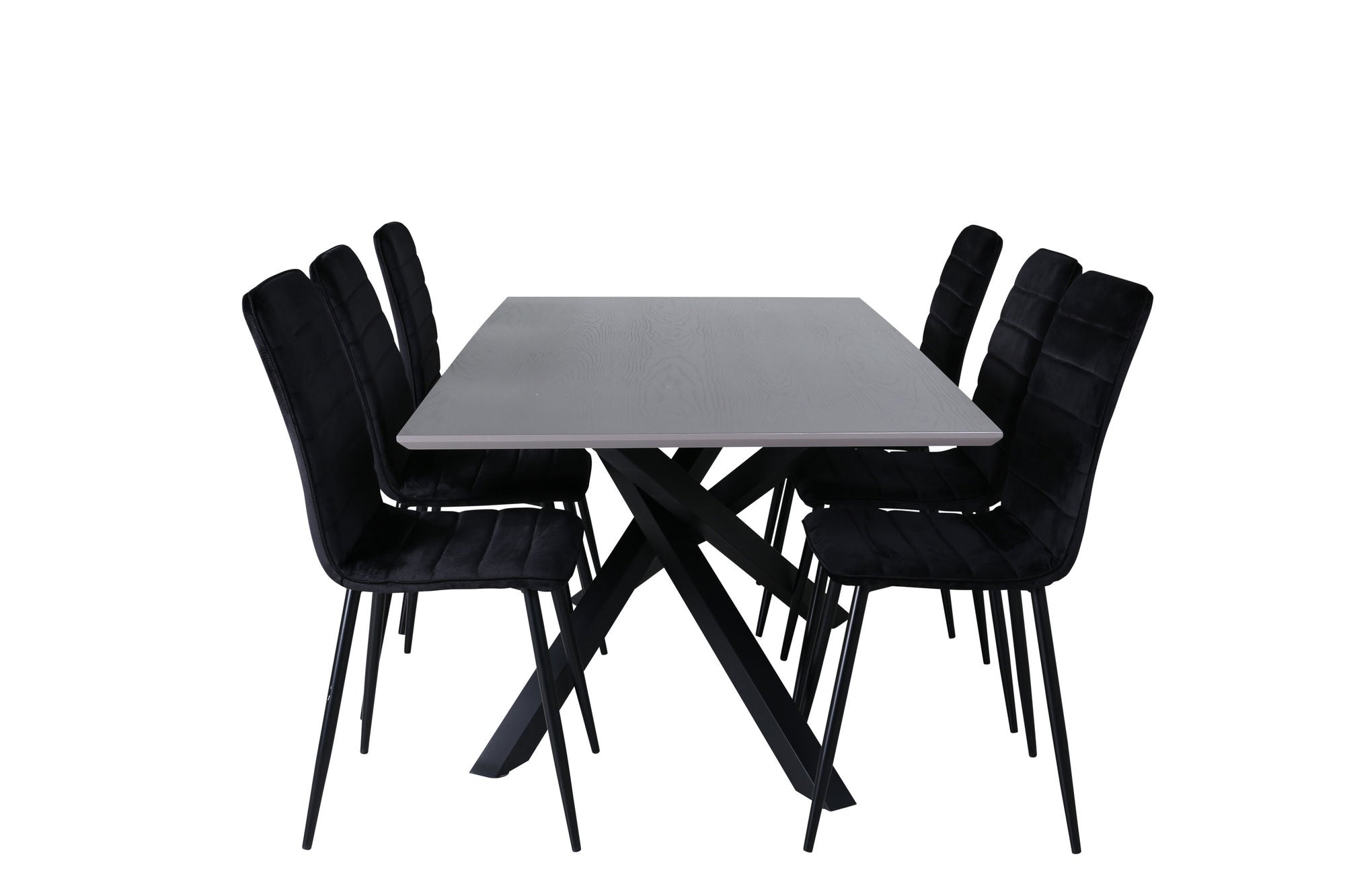 Venture Home Piazza spisebord , Black Grey Veneer+Windu Lyx stol , Black Black Velvet_6
