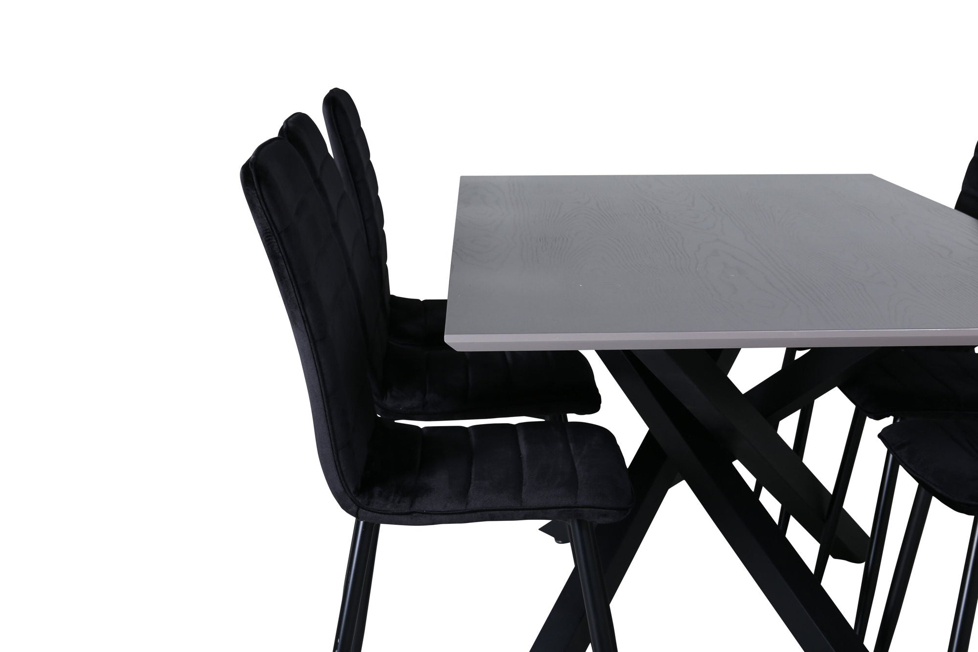 Venture Home Piazza spisebord , Black Grey Veneer+Windu Lyx stol , Black Black Velvet_6