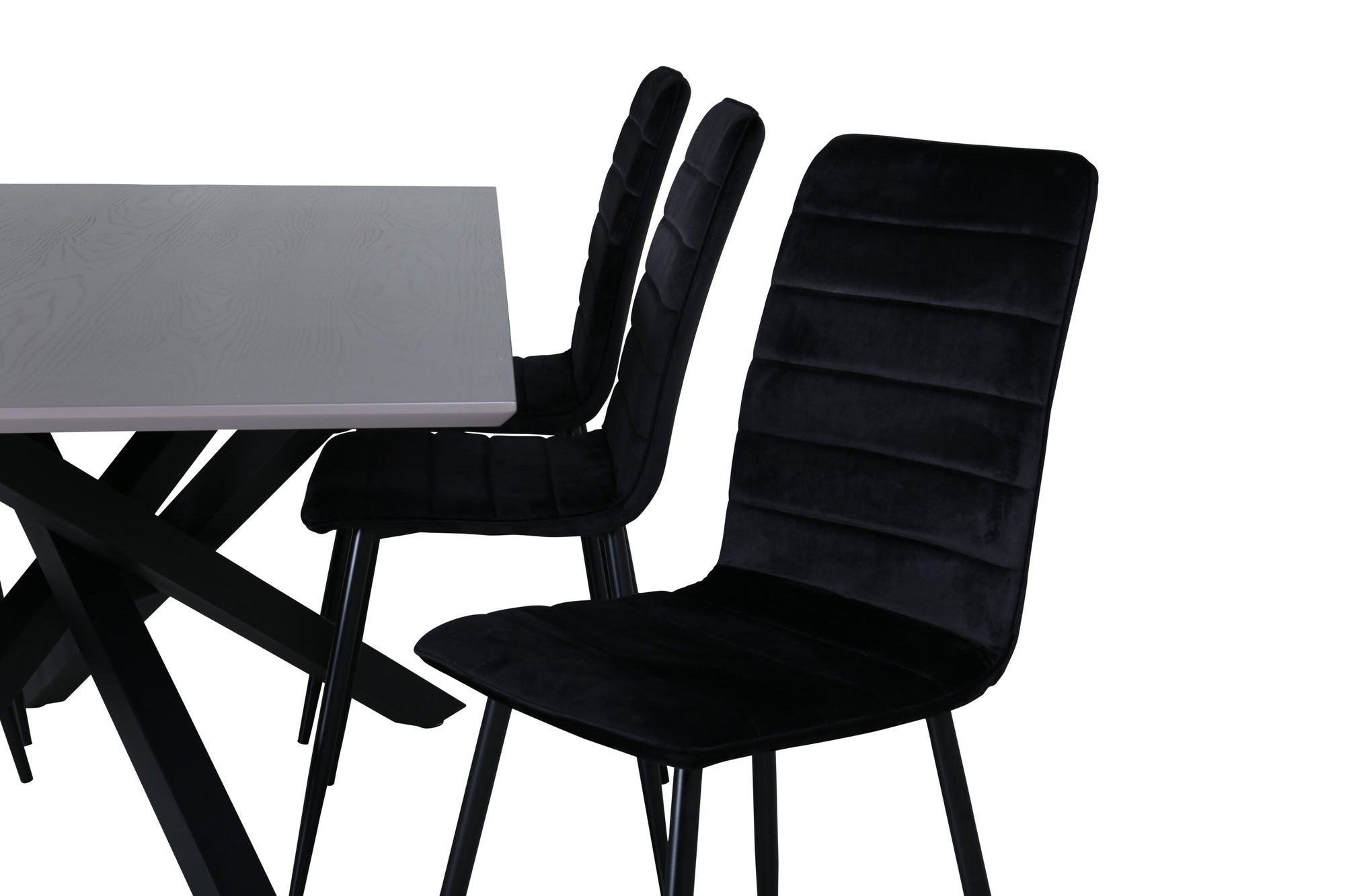 Venture Home Piazza spisebord , Black Grey Veneer+Windu Lyx stol , Black Black Velvet_6