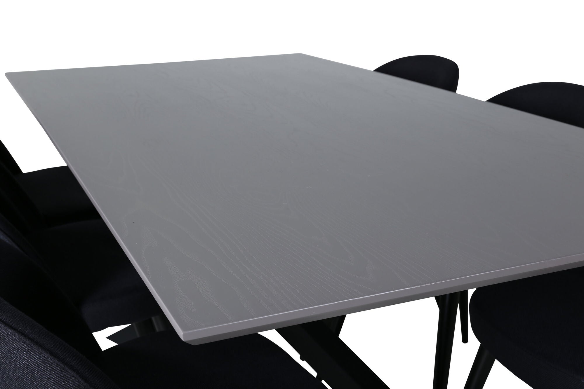 Venture Home Piazza spisebord , Black Grey Veneer+Velvet Dining Chiar , Black legs, Black Fabric_6