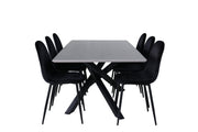 Venture Home Piazza spisebord , Black Grey Veneer+Polar Spisebordsstol , Black legs Black Velvet (ers√§tter 19902,888)_6