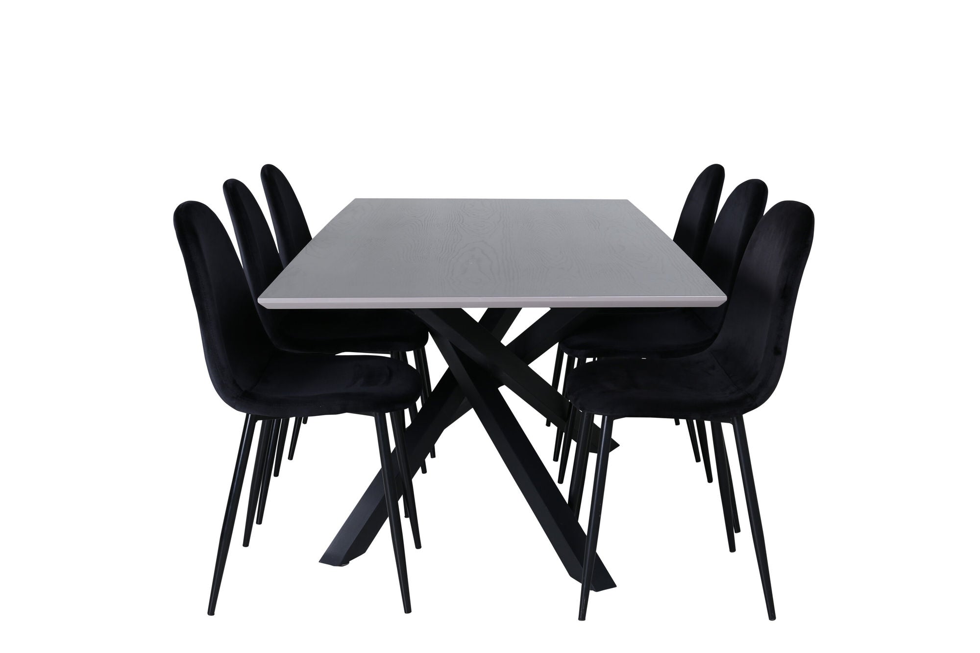 Venture Home Piazza spisebord , Black Grey Veneer+Polar Spisebordsstol , Black legs Black Velvet (ers√§tter 19902,888)_6