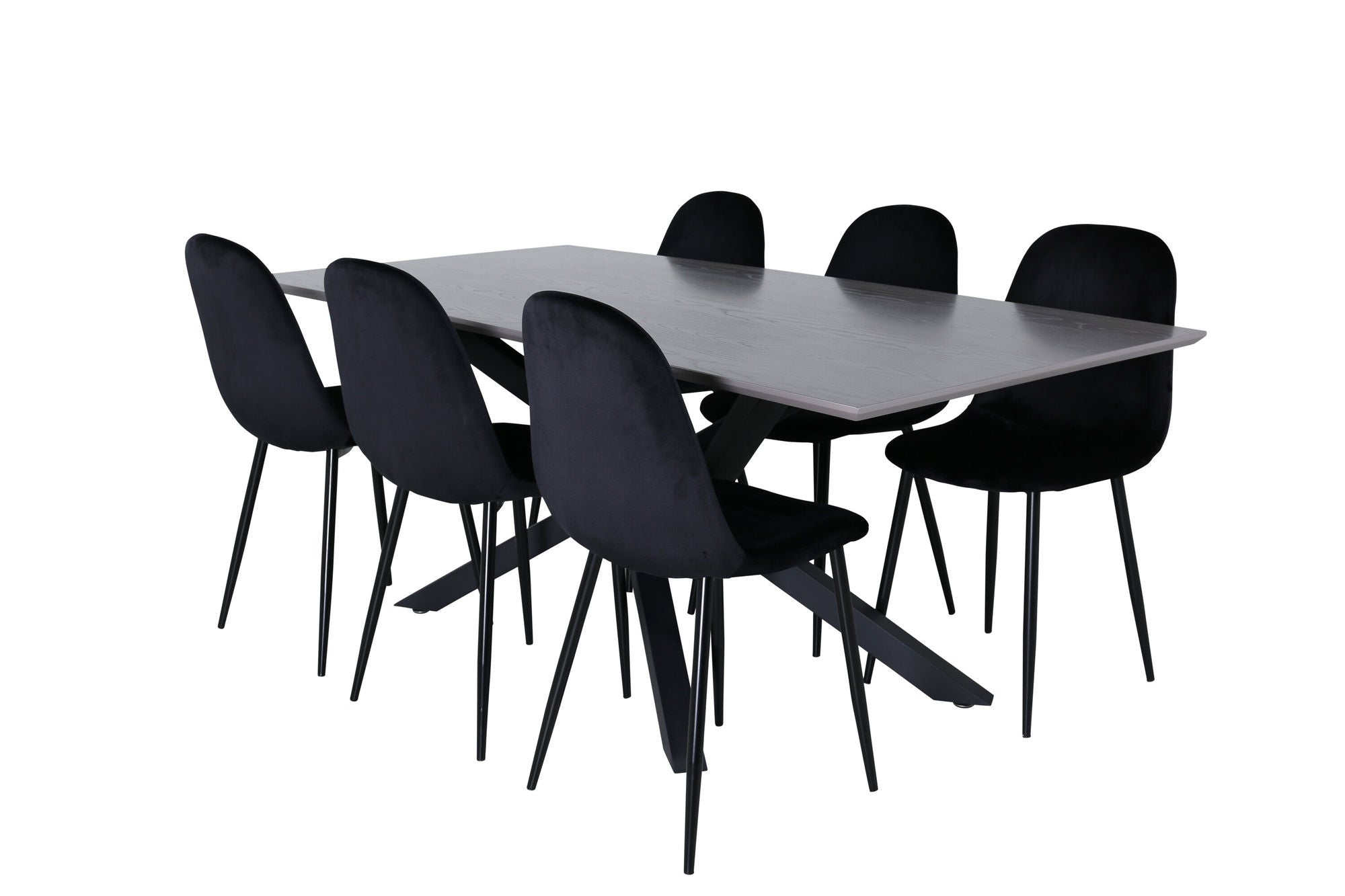 Venture Home Piazza spisebord , Black Grey Veneer+Polar Spisebordsstol , Black legs Black Velvet (ers√§tter 19902,888)_6