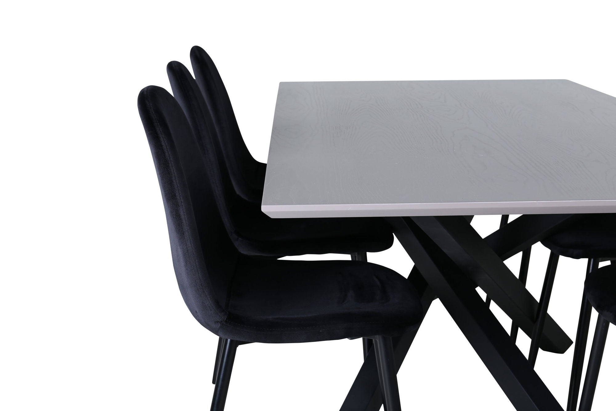 Venture Home Piazza spisebord , Black Grey Veneer+Polar Spisebordsstol , Black legs Black Velvet (ers√§tter 19902,888)_6