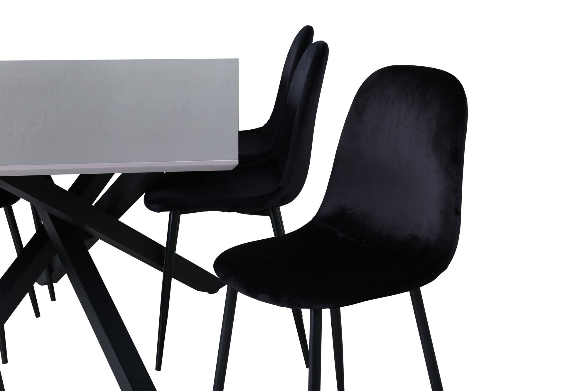 Venture Home Piazza spisebord , Black Grey Veneer+Polar Spisebordsstol , Black legs Black Velvet (ers√§tter 19902,888)_6