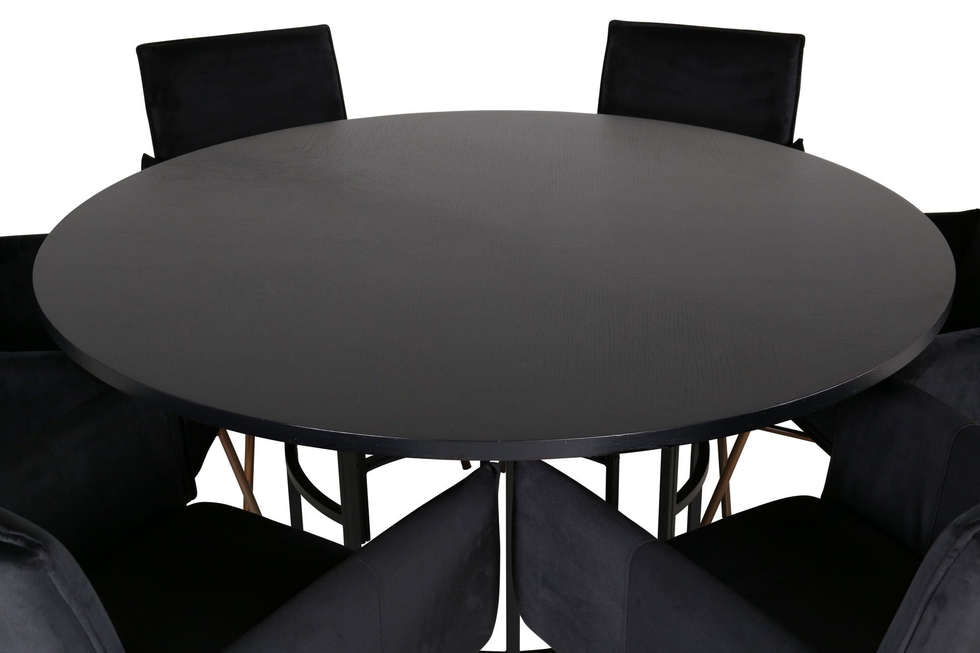 Venture Home Copenhagen - spisebord round - Black / Black+Petra stol - Distressed Copper / Black Velvet_6