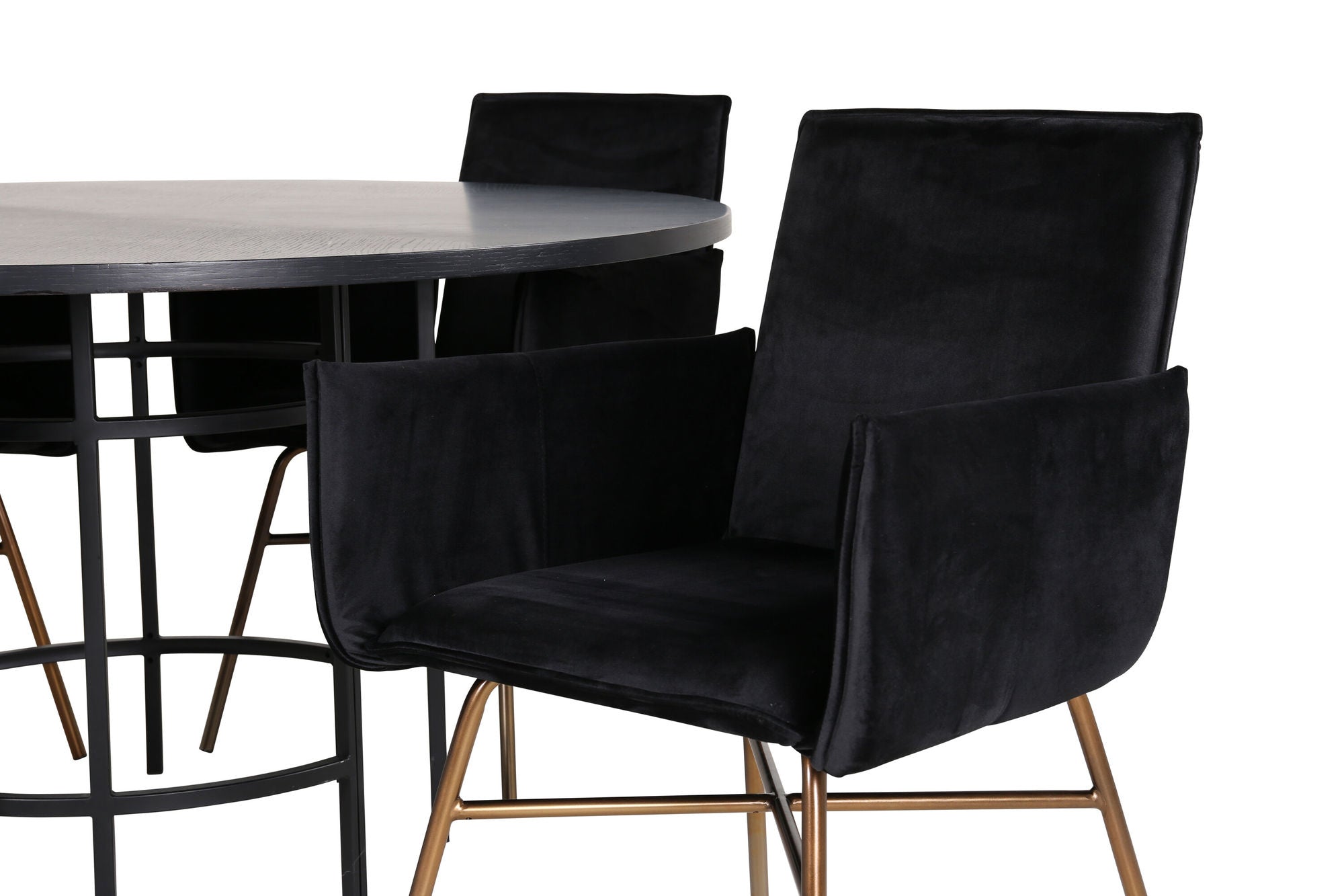 Venture Home Copenhagen - spisebord round - Black / Black+Petra stol - Distressed Copper / Black Velvet_4