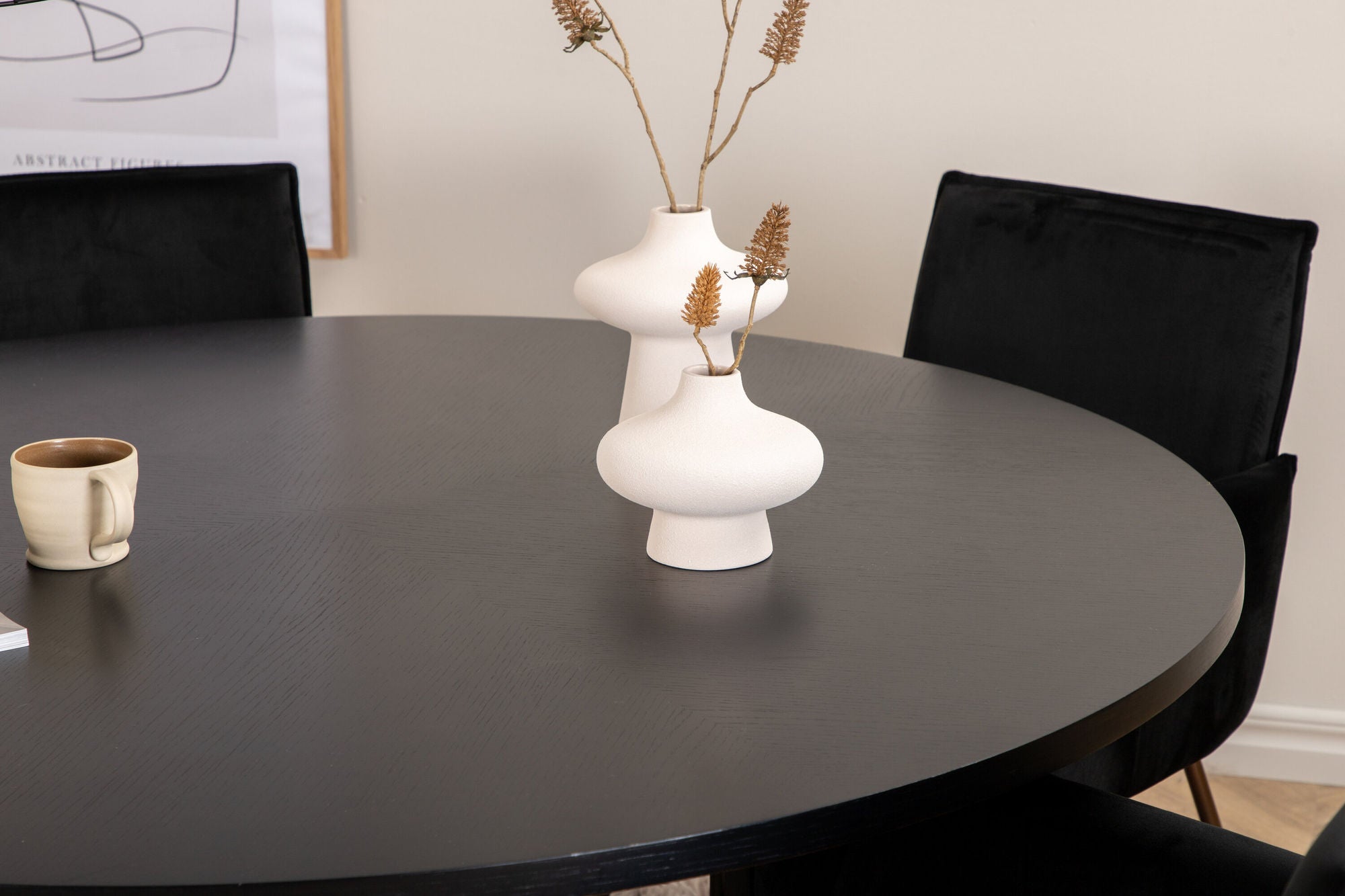 Venture Home Copenhagen - spisebord round - Black / Black+Petra stol - Distressed Copper / Black Velvet_4