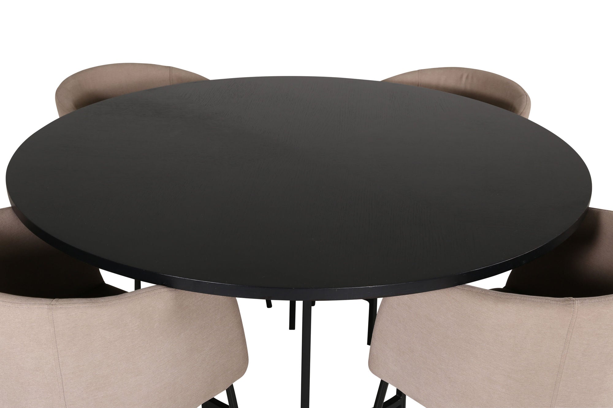 Venture Home Copenhagen - spisebord round - Black / Black+Berit stol - Black / Beige Fabric (Polyester linen )_4