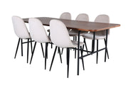 Venture Home Uno spisebord - Black / Walnut Veneer+Polar Spisebordsstol- Black legs / Beige Velvet (ersätter 19902-880)_6