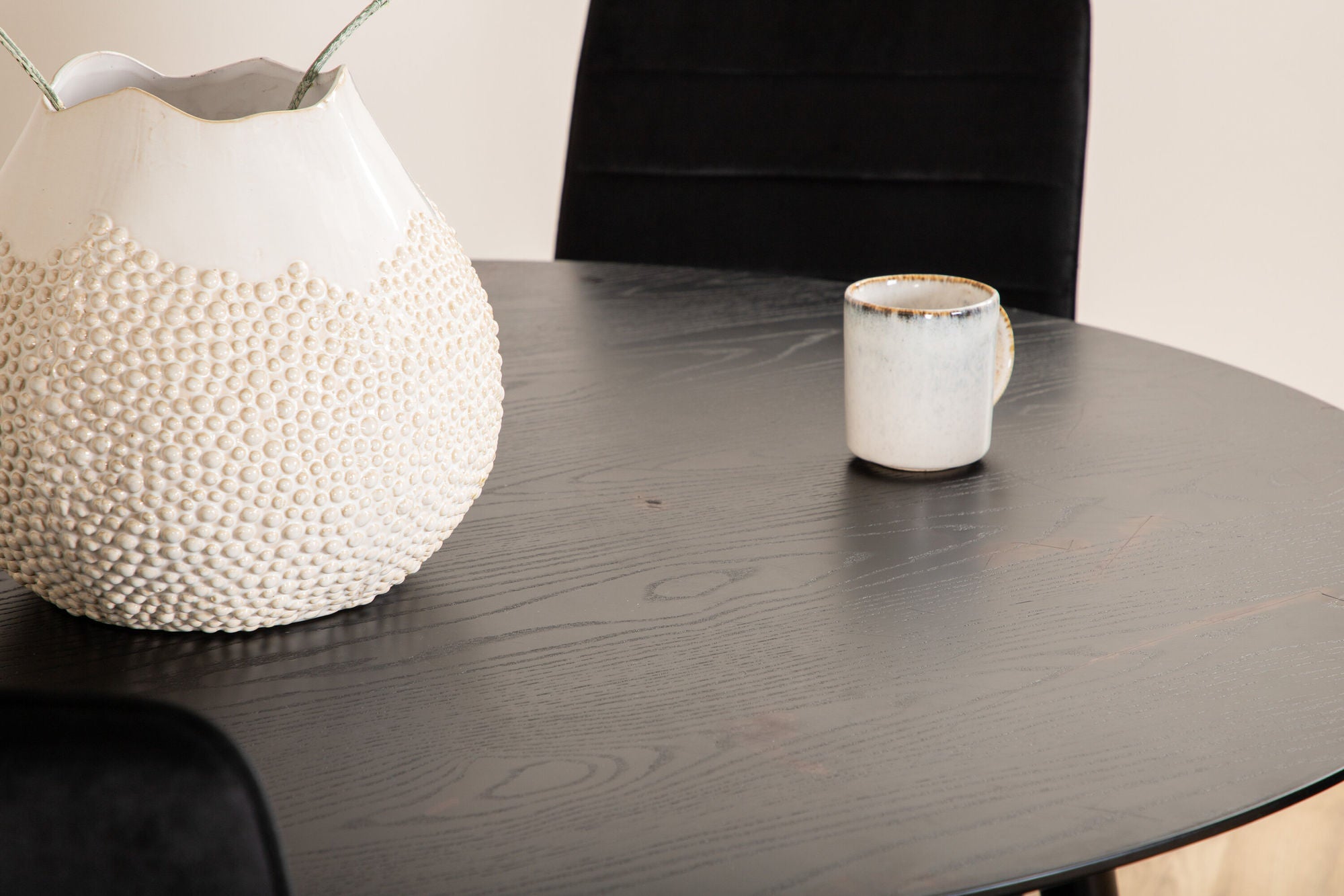 Venture Home Dipp spisebord - 115cm - Black Veneer / All black legs +Windu Lyx stol - Black / Black Velvet_4