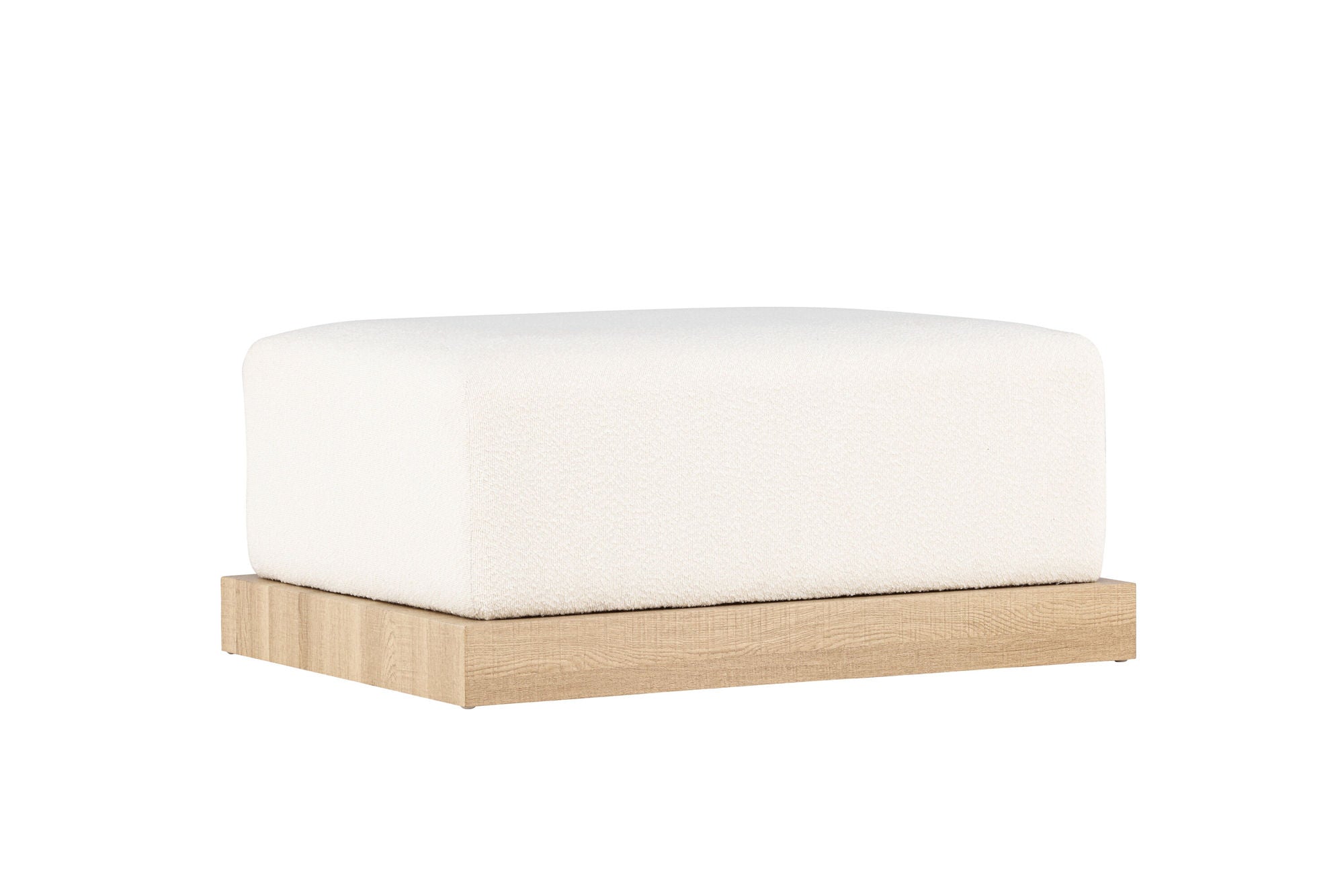 Venture Home Ivy Ottoman - Woodlook /  White boucle