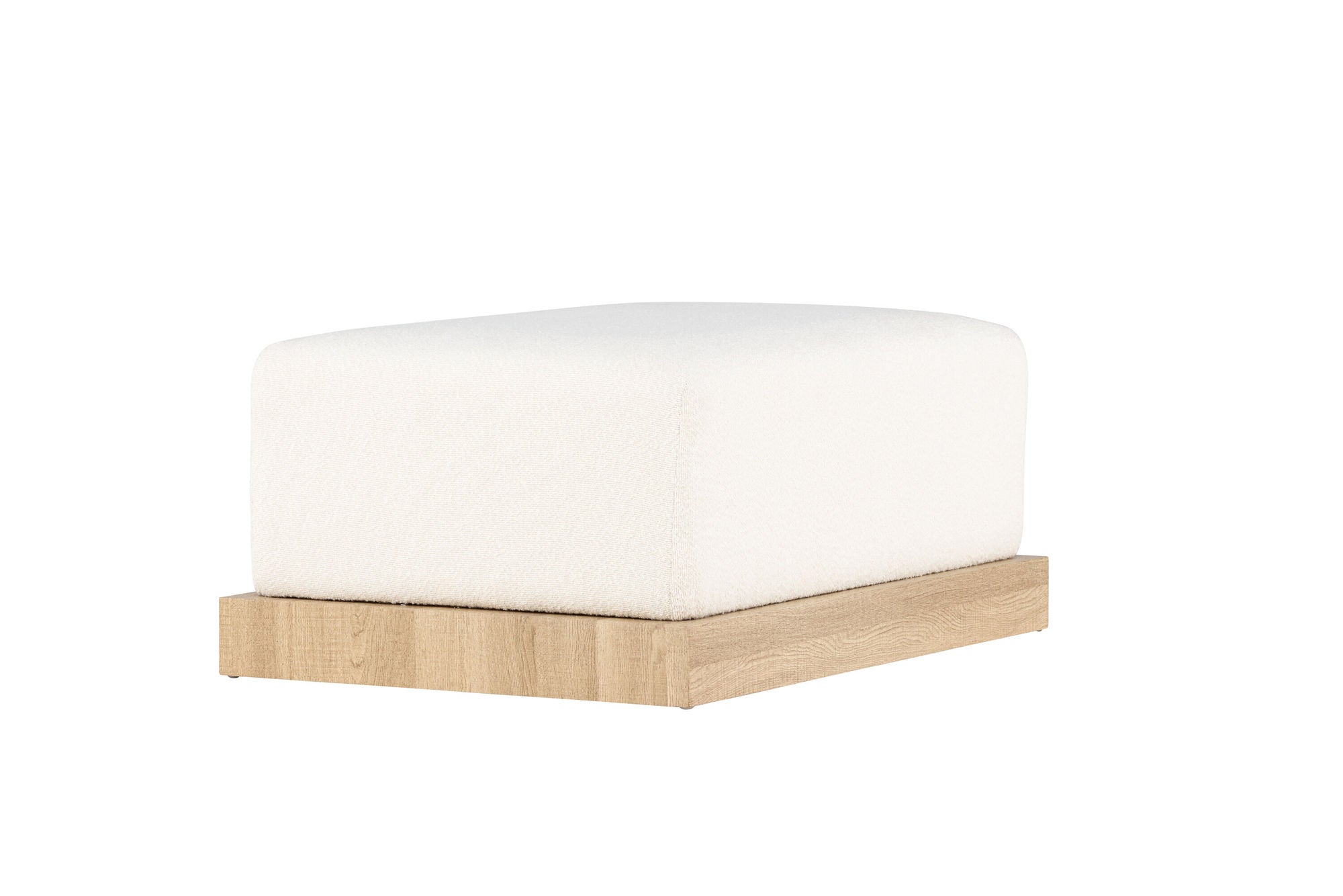 Venture Home Ivy Ottoman - Woodlook /  White boucle