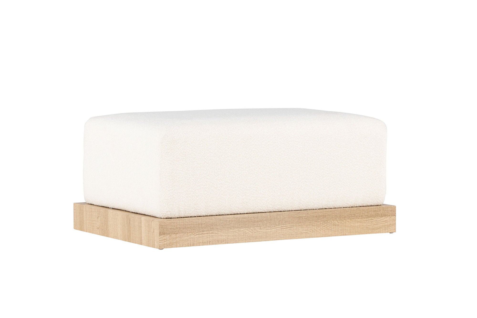 Venture Home Ivy Ottoman - Woodlook /  White boucle