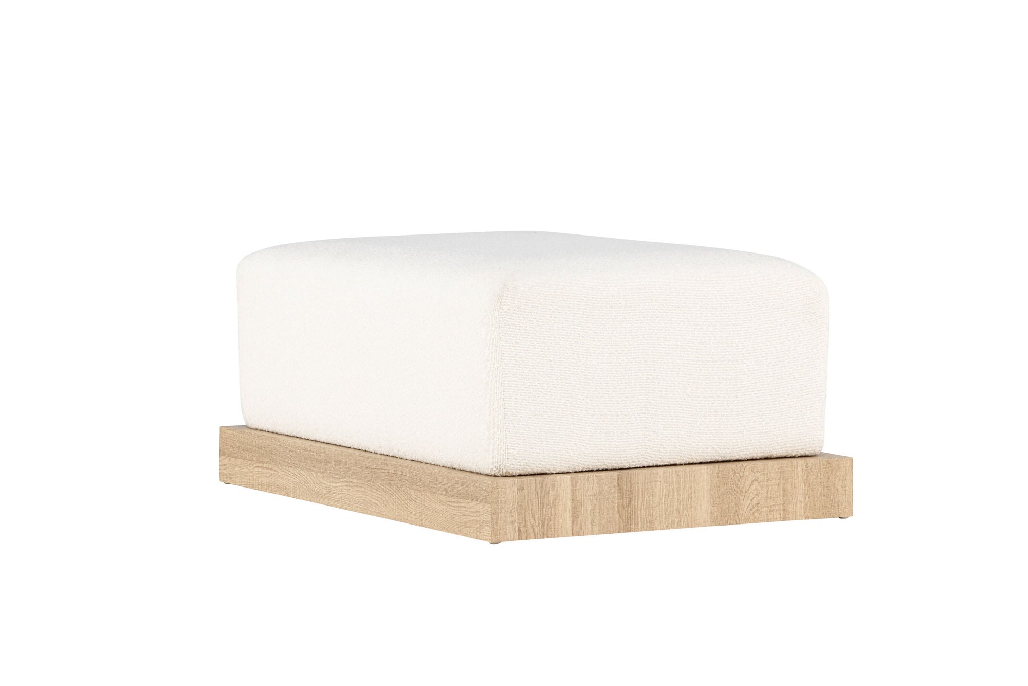 Venture Home Ivy Ottoman - Woodlook /  White boucle