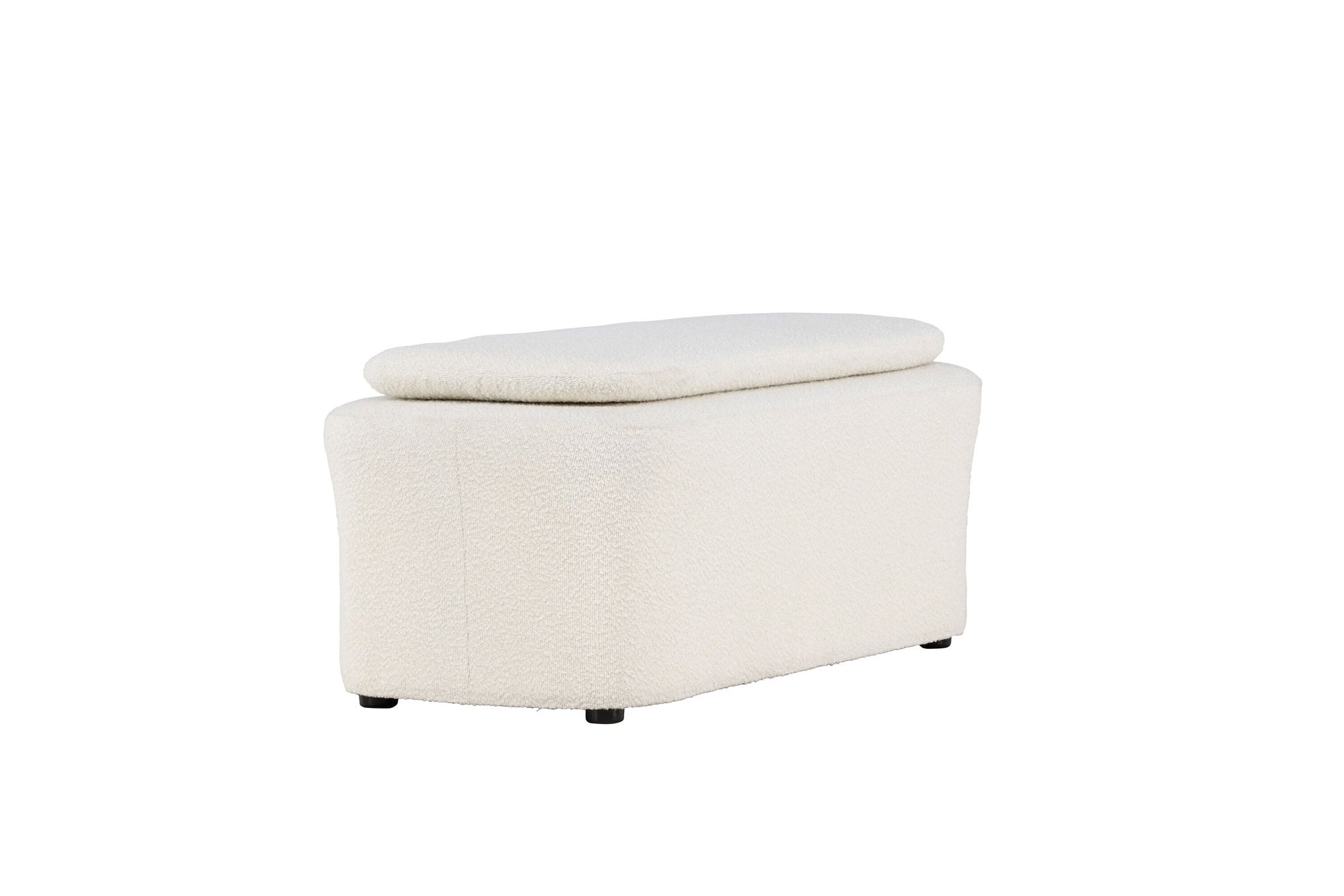 Venture Home Laurel  Ottoman - White boucle  /
