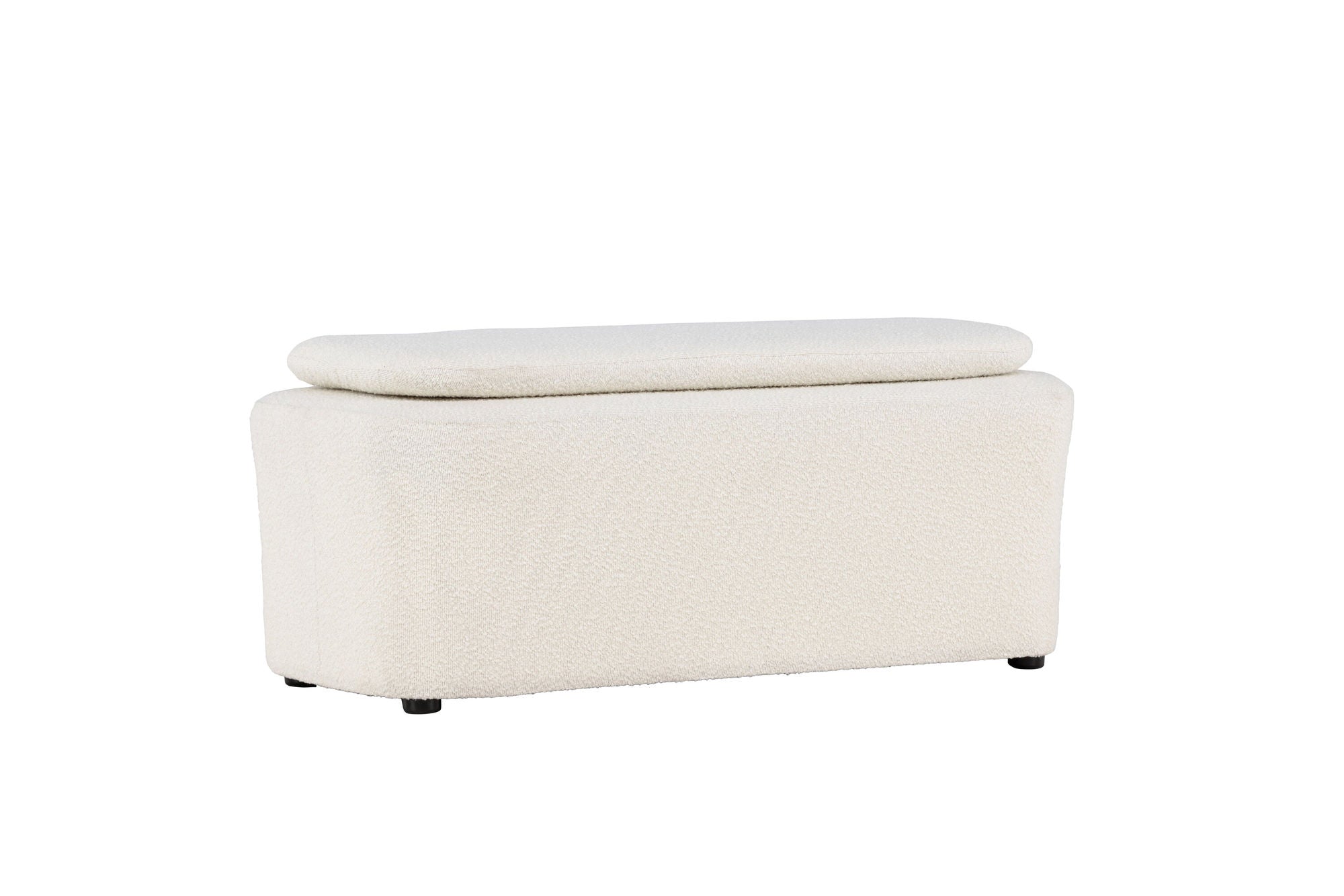 Venture Home Laurel  Ottoman - White boucle  /