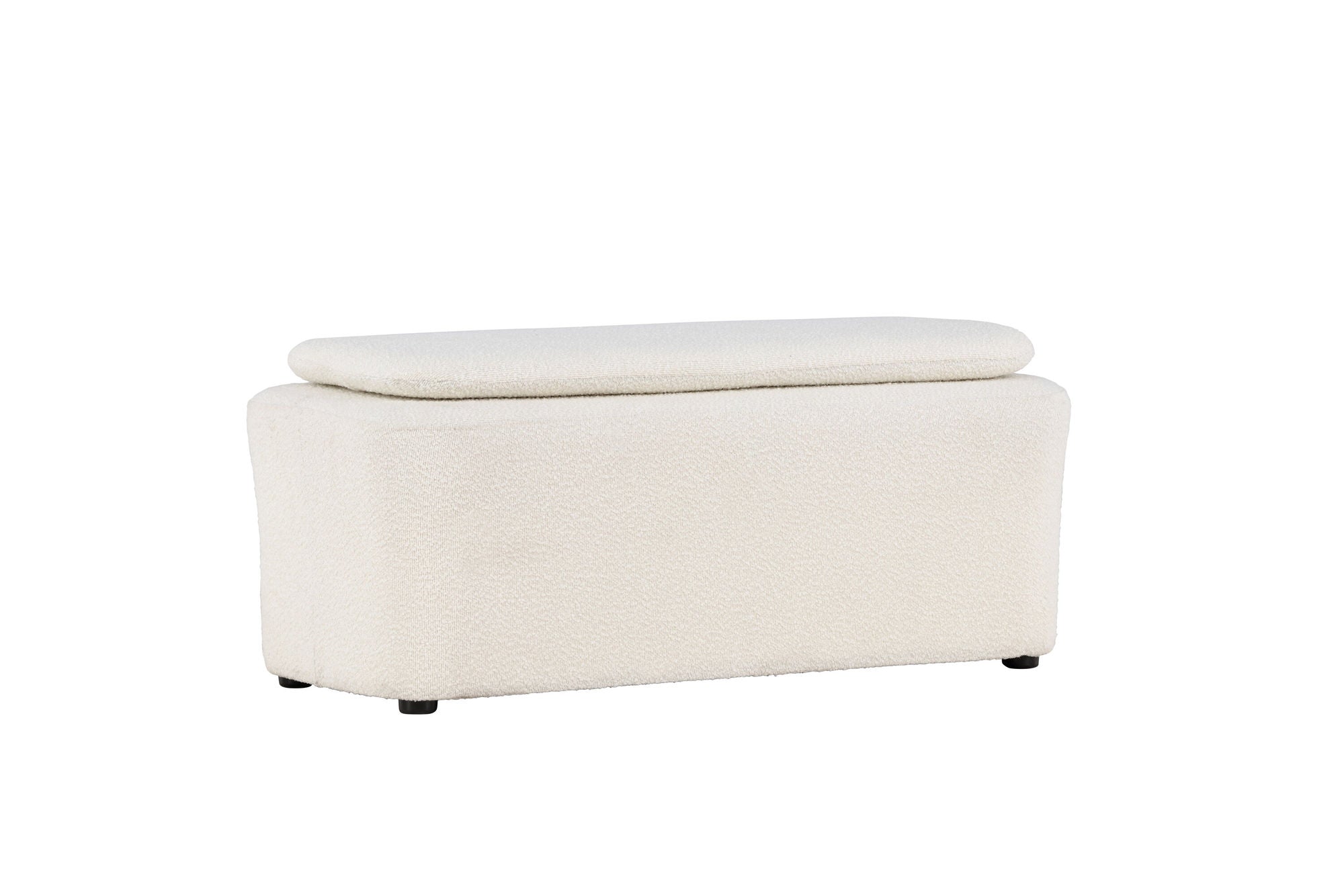 Venture Home Laurel  Ottoman - White boucle  /