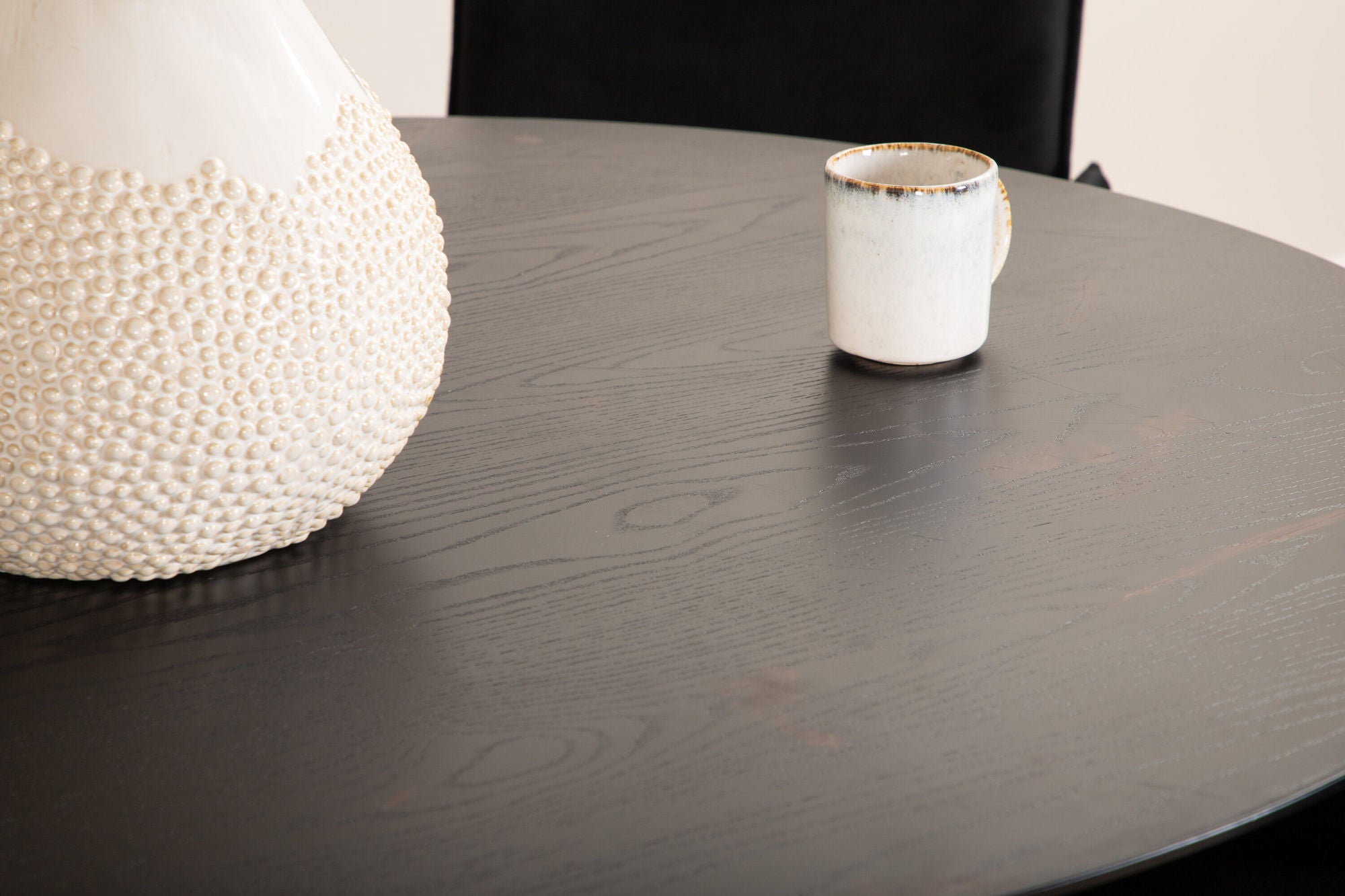 Venture Home Dipp spisebord - 115cm - Black Veneer / All black legs +Petra stol - Black / Black Velvet_4