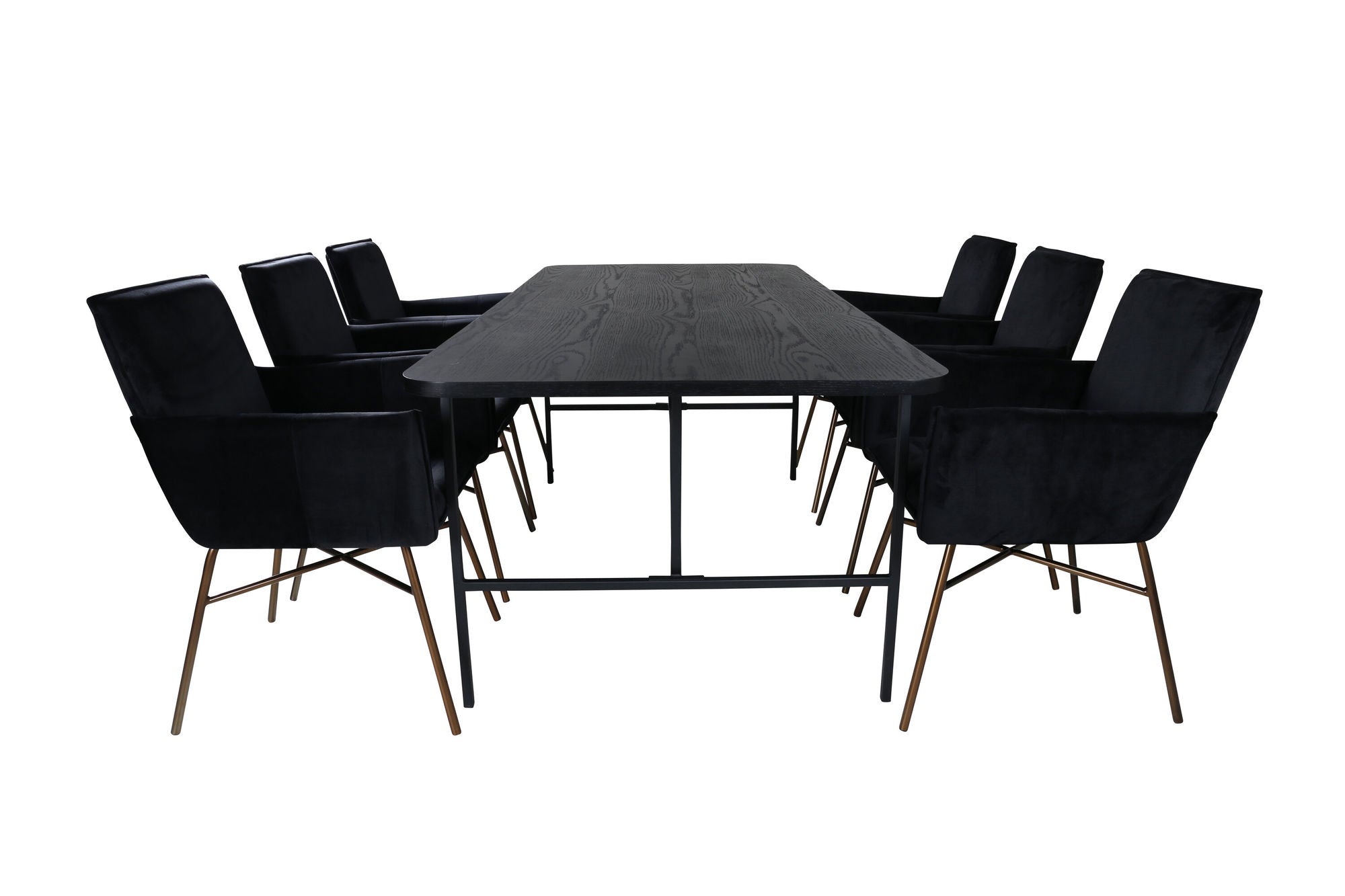 Venture Home Uno spisebord , Black Black Veneer+Petra stol , Black Black Velvet_6