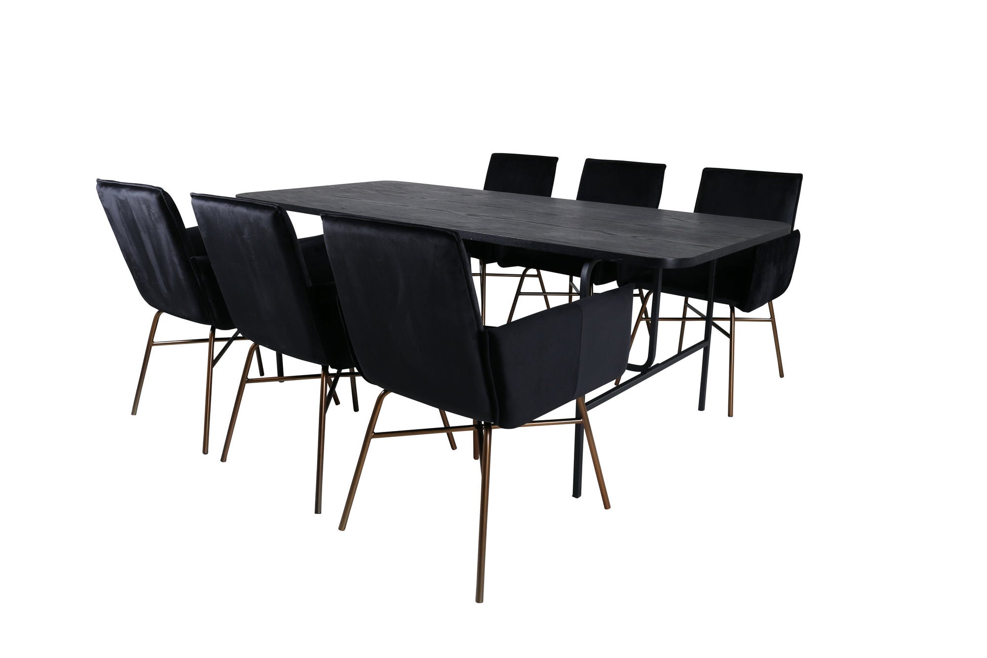 Venture Home Uno spisebord , Black Black Veneer+Petra stol , Black Black Velvet_6