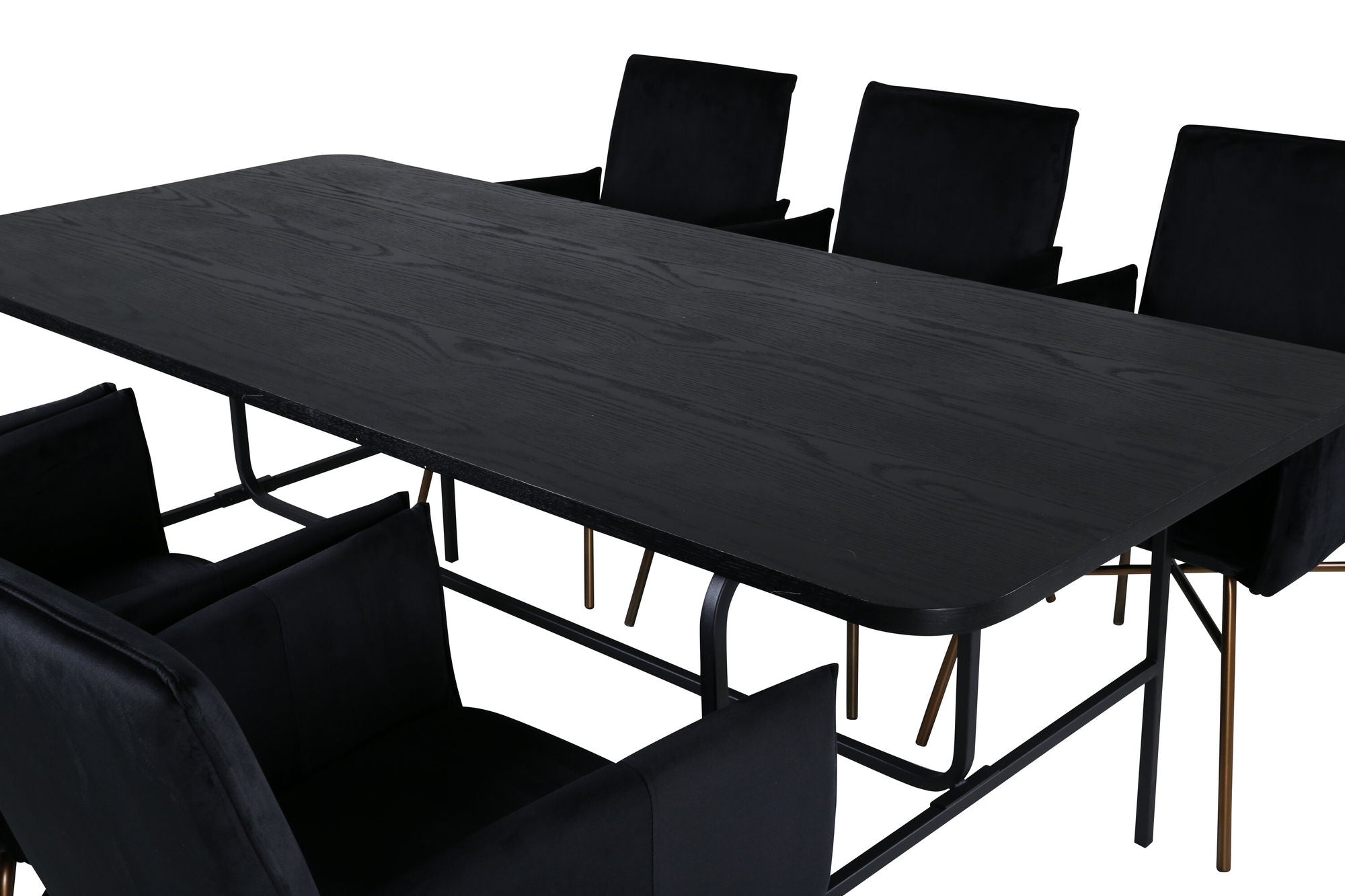 Venture Home Uno spisebord , Black Black Veneer+Petra stol , Black Black Velvet_6