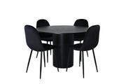 Venture Home Bianca rund spisebord , Black Black Veneer+Polar Spisebordsstol , Black legs Black Velvet (ers√§tter 19902,888)_4