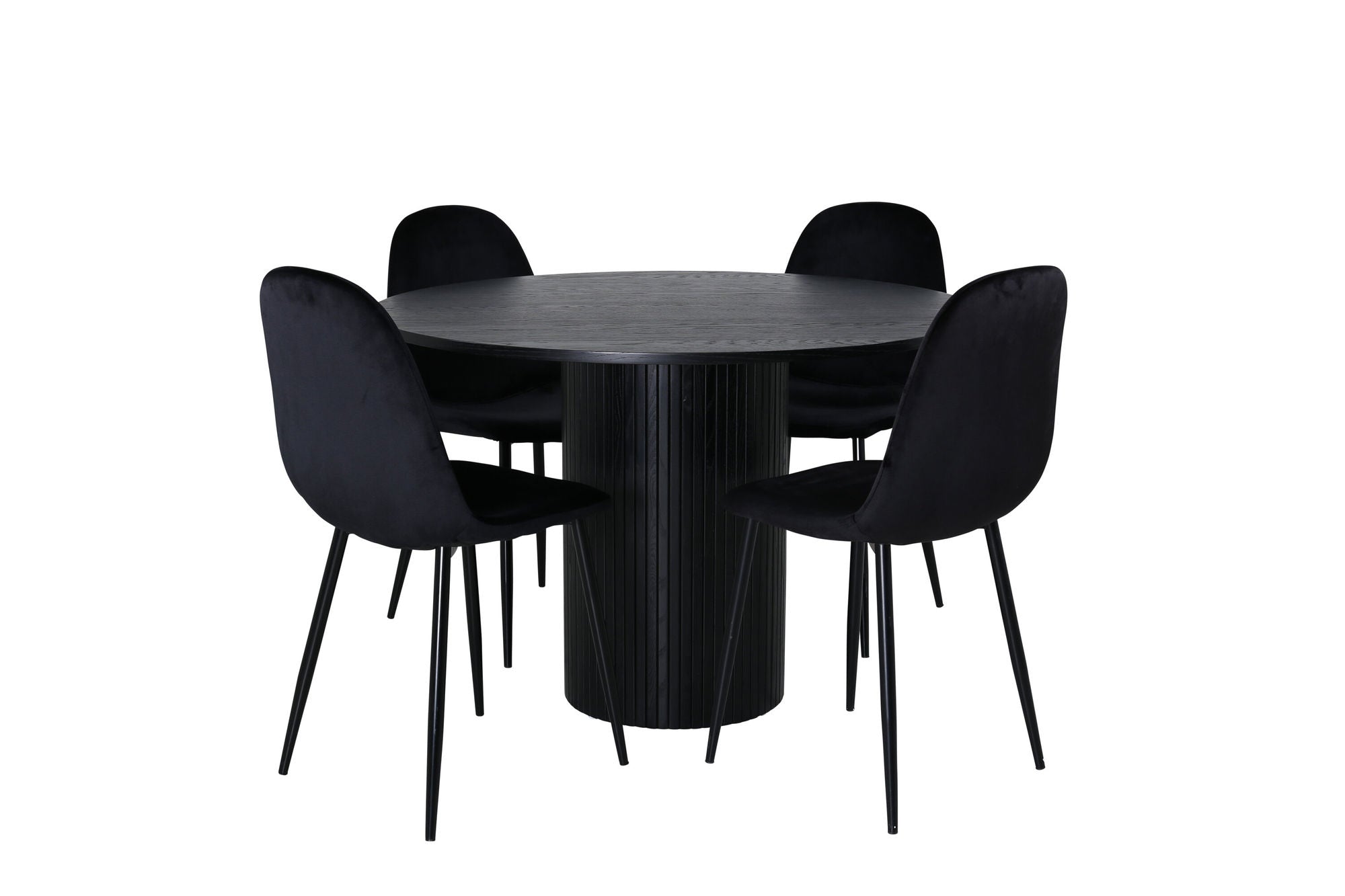 Venture Home Bianca rund spisebord , Black Black Veneer+Polar Spisebordsstol , Black legs Black Velvet (ers√§tter 19902,888)_4