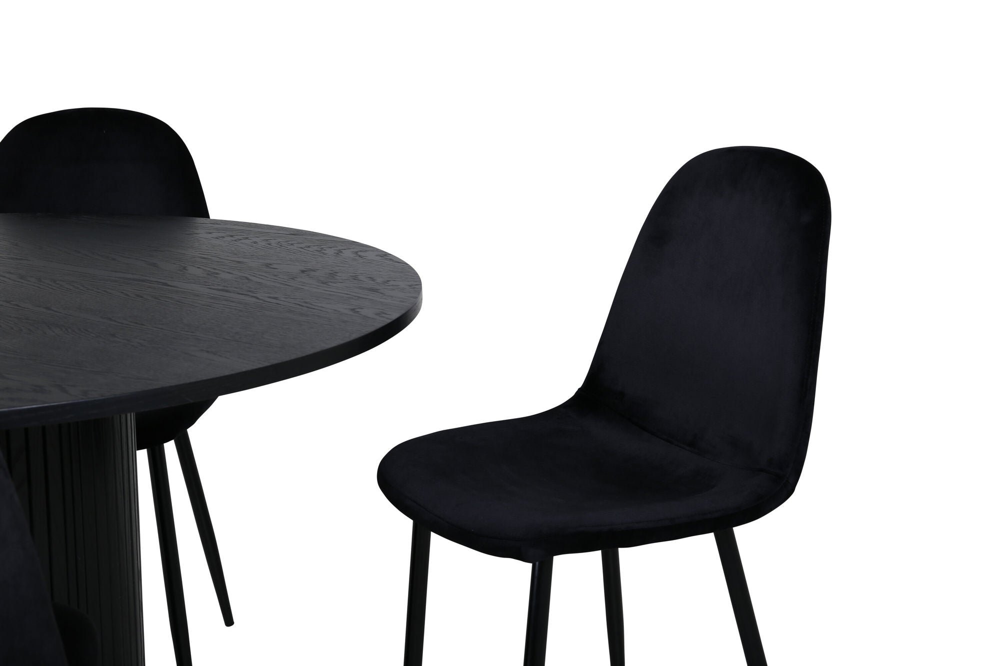 Venture Home Bianca rund spisebord , Black Black Veneer+Polar Spisebordsstol , Black legs Black Velvet (ers√§tter 19902,888)_4