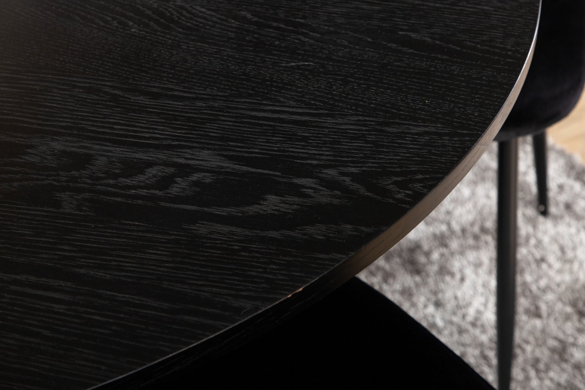 Venture Home Bianca rund spisebord , Black Black Veneer+Polar Spisebordsstol , Black legs Black Velvet (ers√§tter 19902,888)_4
