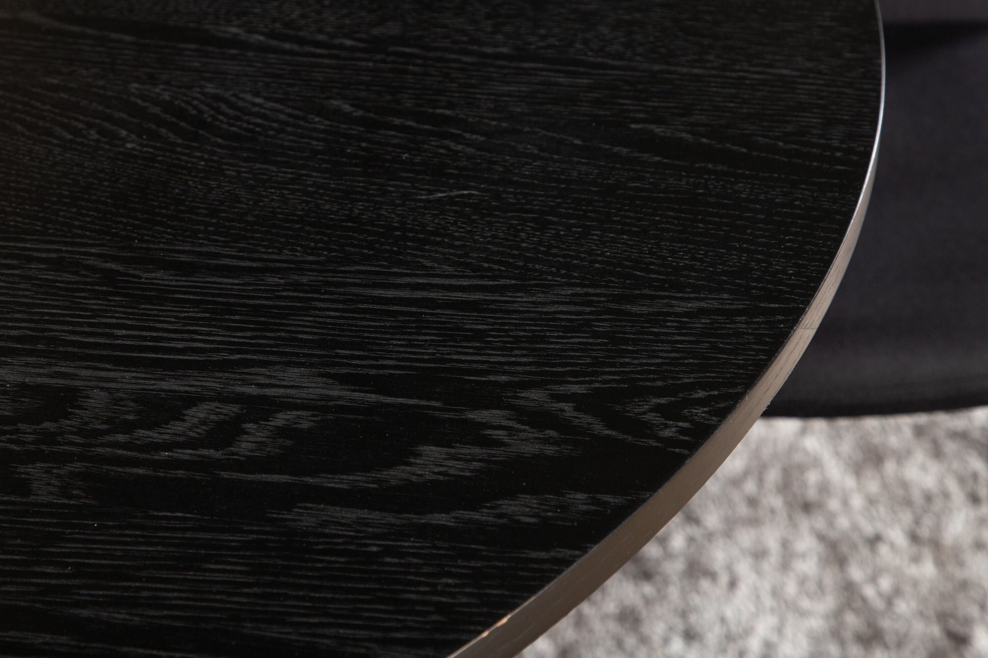 Venture Home Bianca rund spisebord , Black Black Veneer+Muce Spisebordsstol , Black Legs , Black Fabric_4