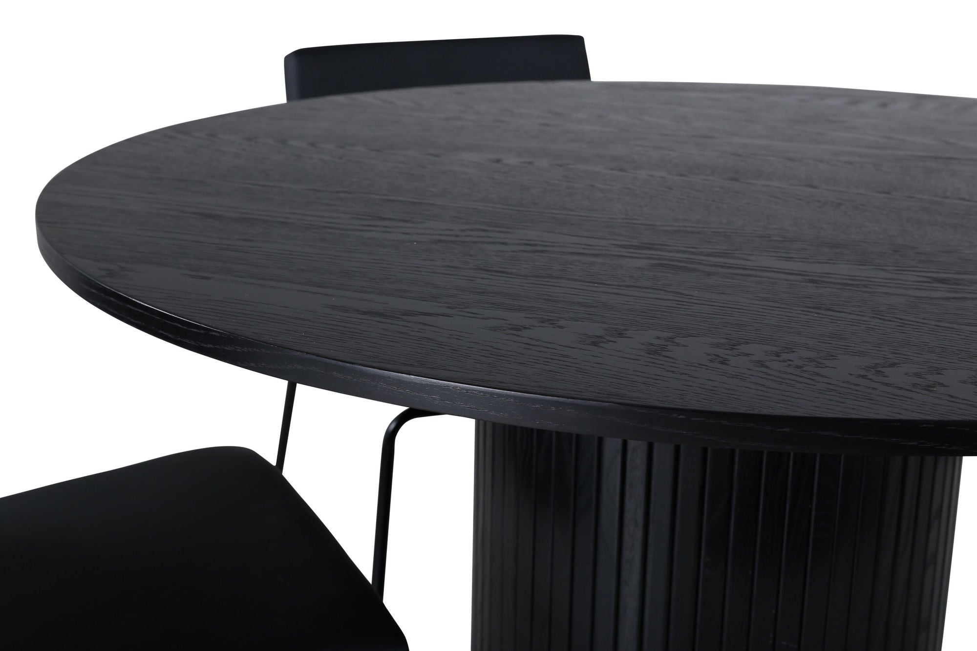 Venture Home Bianca rund spisebord , Black Black Veneer+Kenth stol , Black Black PU_4